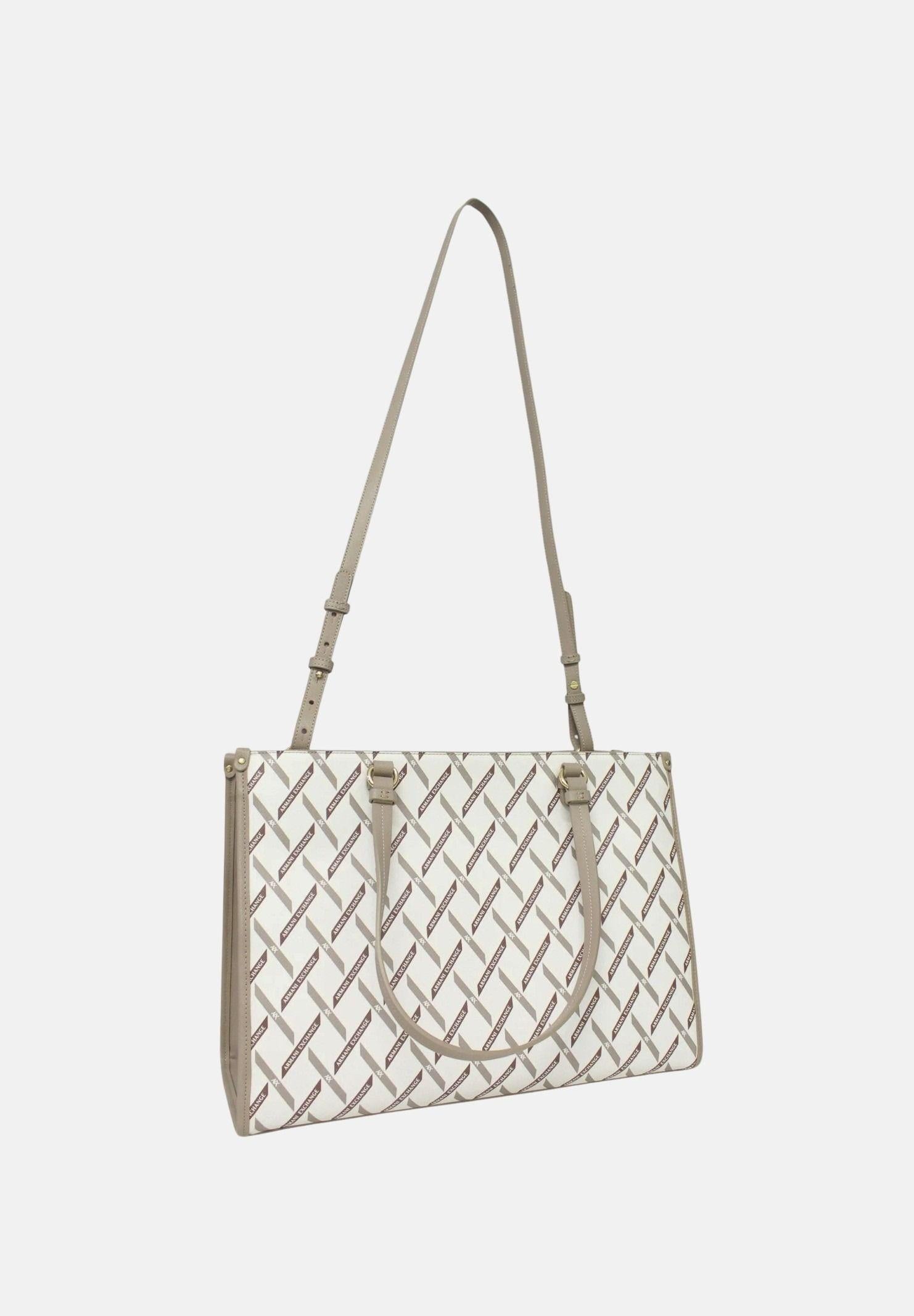 ARMANI EXCHANGE Shopper avorio da donna con logo all-over XW000927AF17155 M1245 ARMANI EXCHANGE