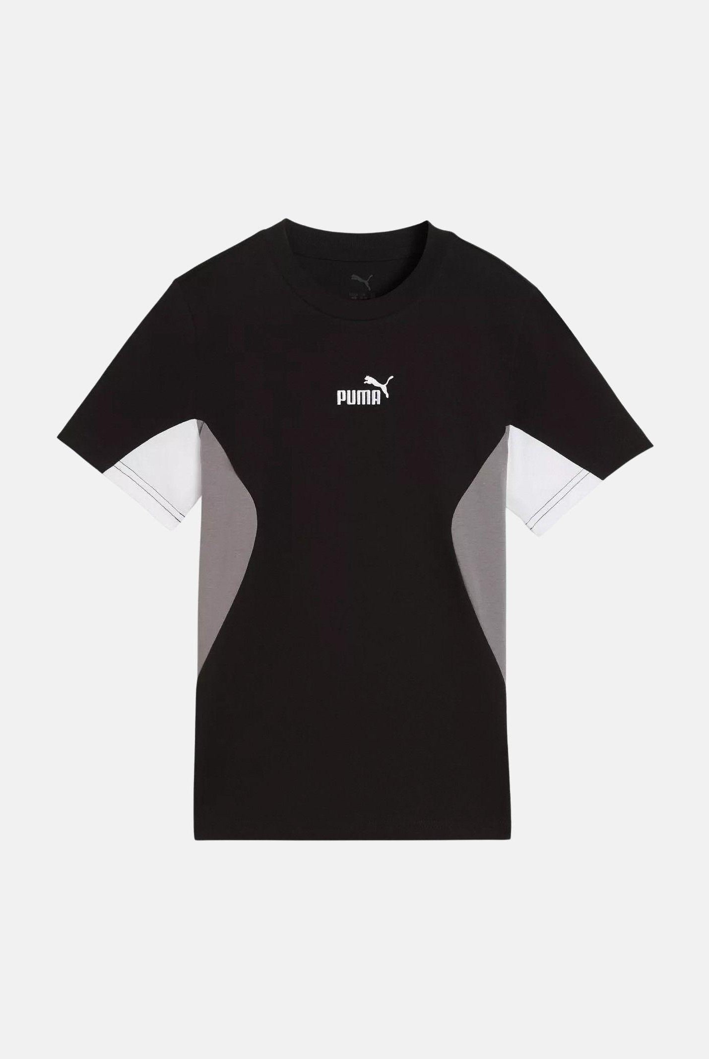 PUMA T-shirt a manica corta Essentials+ Block nera per bambino e bambina 692512 01 PUMA