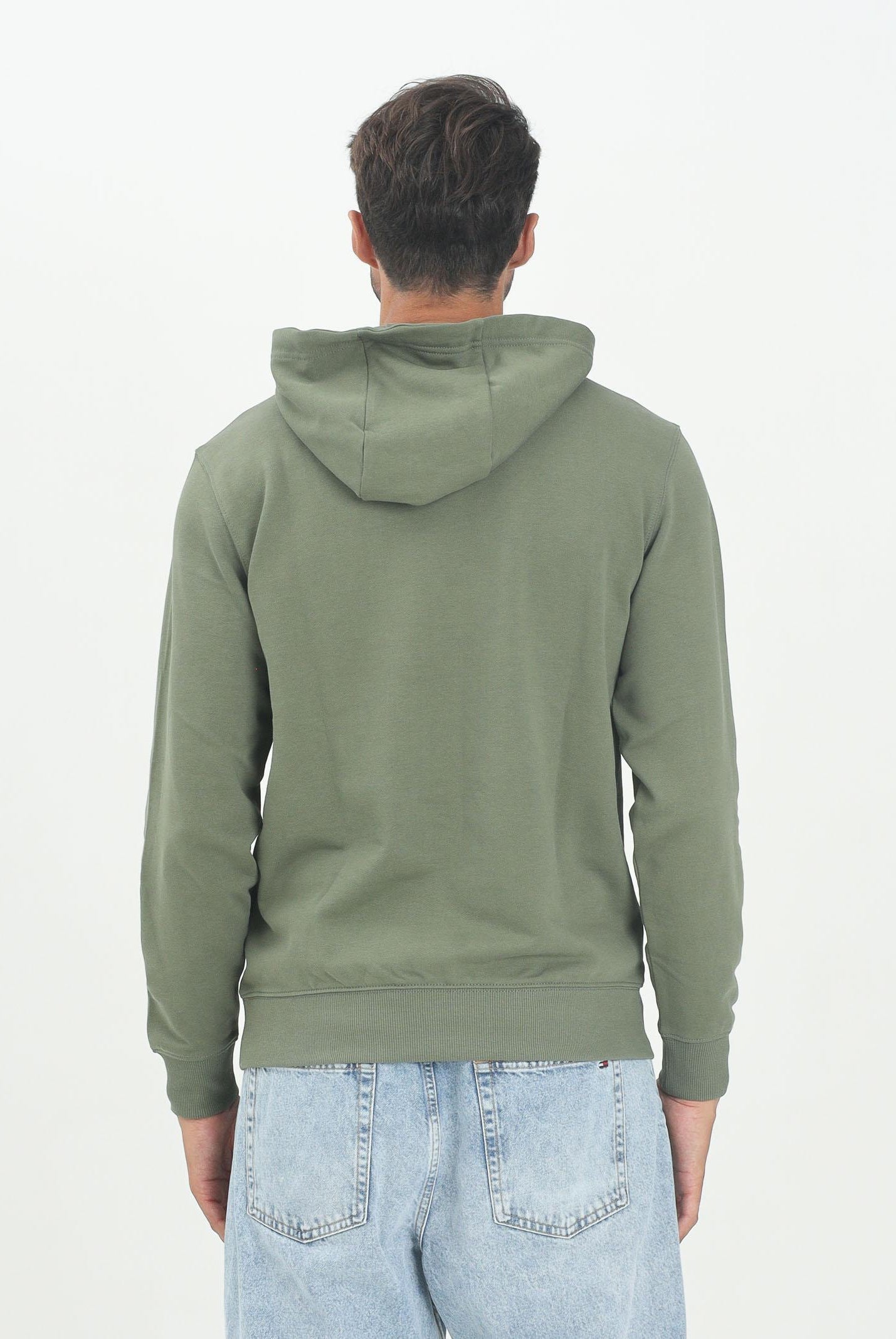 TOMMY HILFIGER Felpa con cappuccio verde da uomo rifinita da logo MW0MW37235PLI TOMMY HILFIGER
