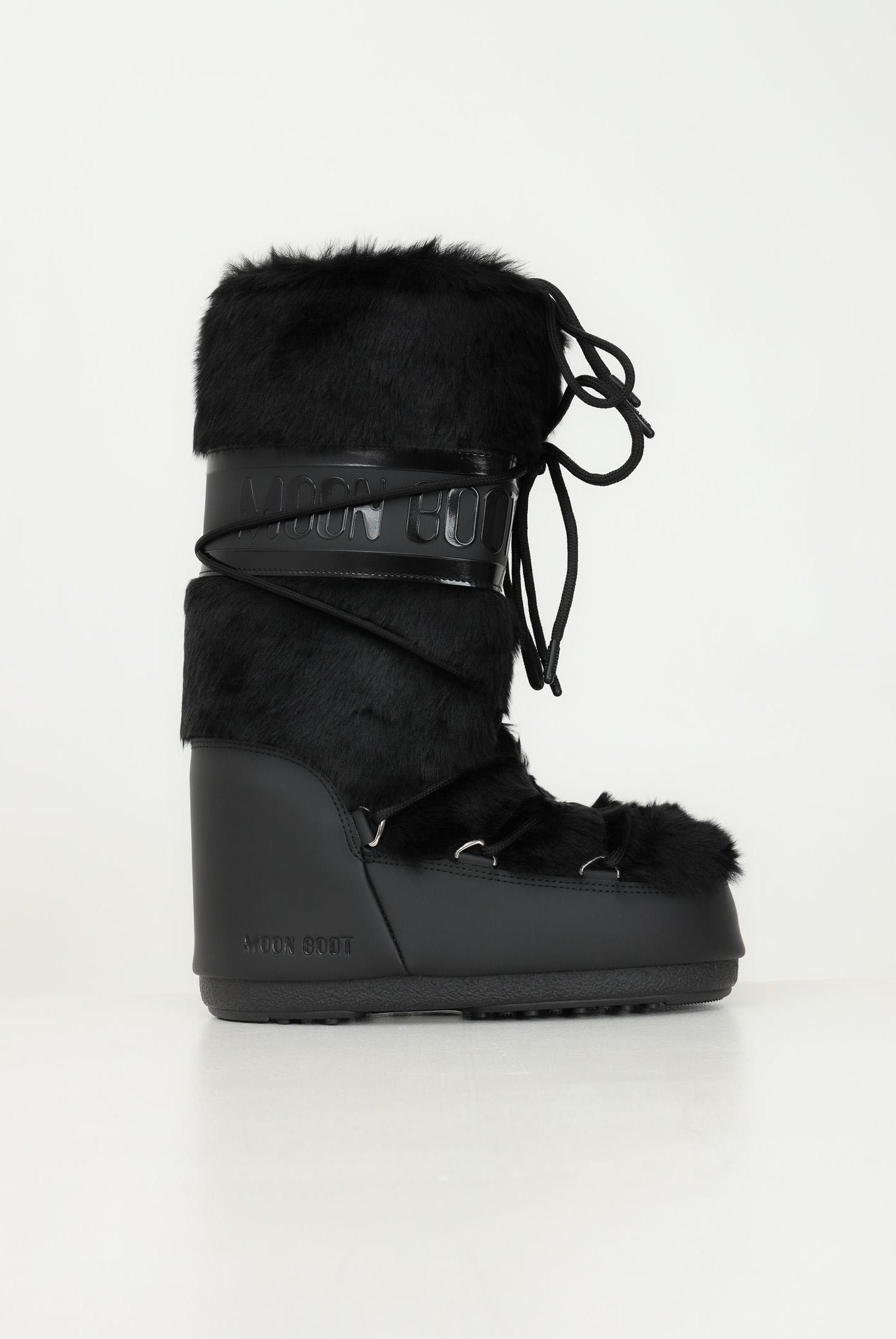 MOON BOOT Stivali da neve ICON in ecopelliccia nera da donna 80D1408900 N001 MOON BOOT