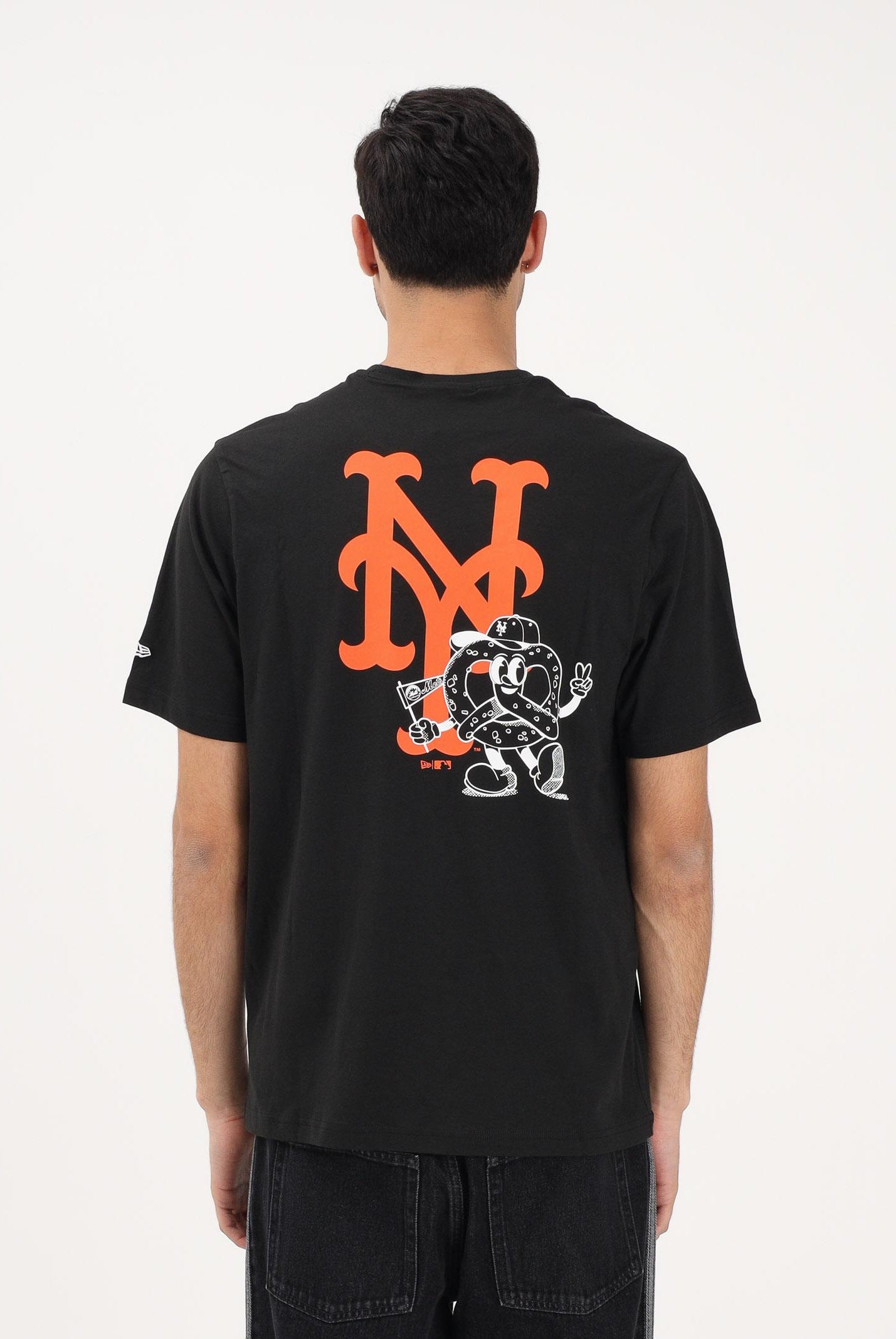 NEW ERA T-shirt a manica corta New York Mets MLB Food Graphic nera per uomo e donna 60771505 . NEW ERA