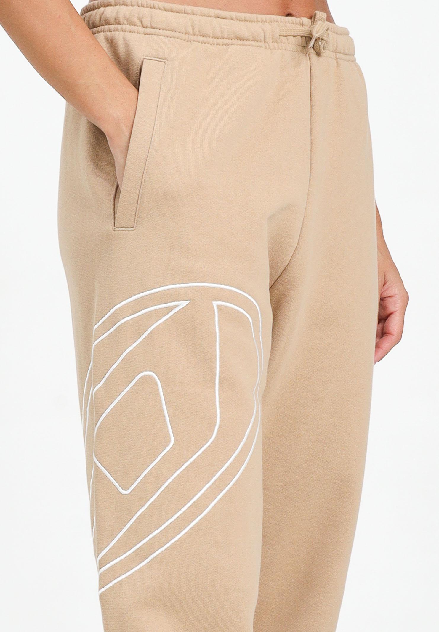 DIESEL Pantalone sportivo beige per donna, ragazzi e bambini con maxi logo Oval D J022720GYCJ K726 DIESEL