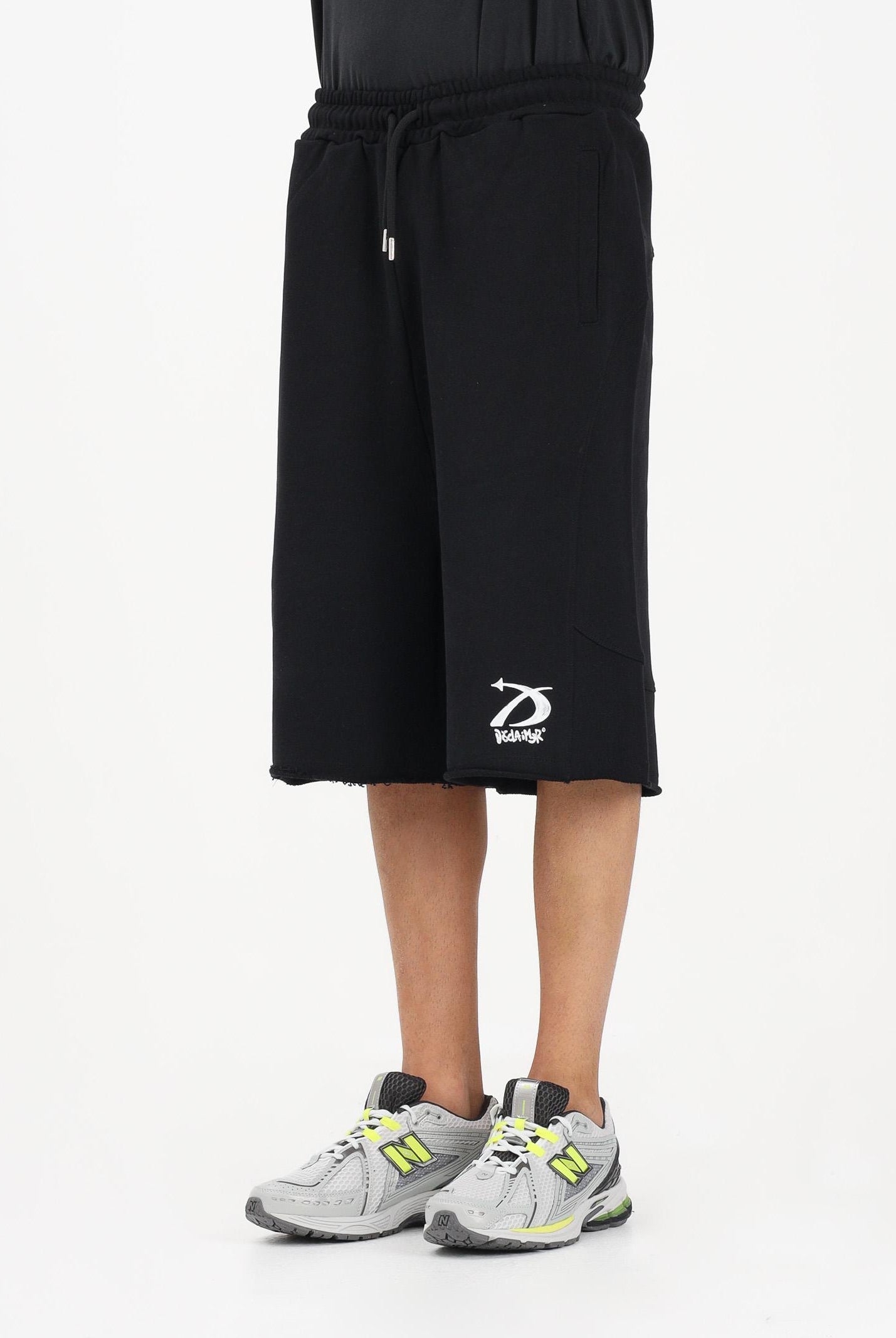 DISCLAIMER Shorts sportivo nero da uomo con stampa logo 26EDS55454 NE DISCLAIMER