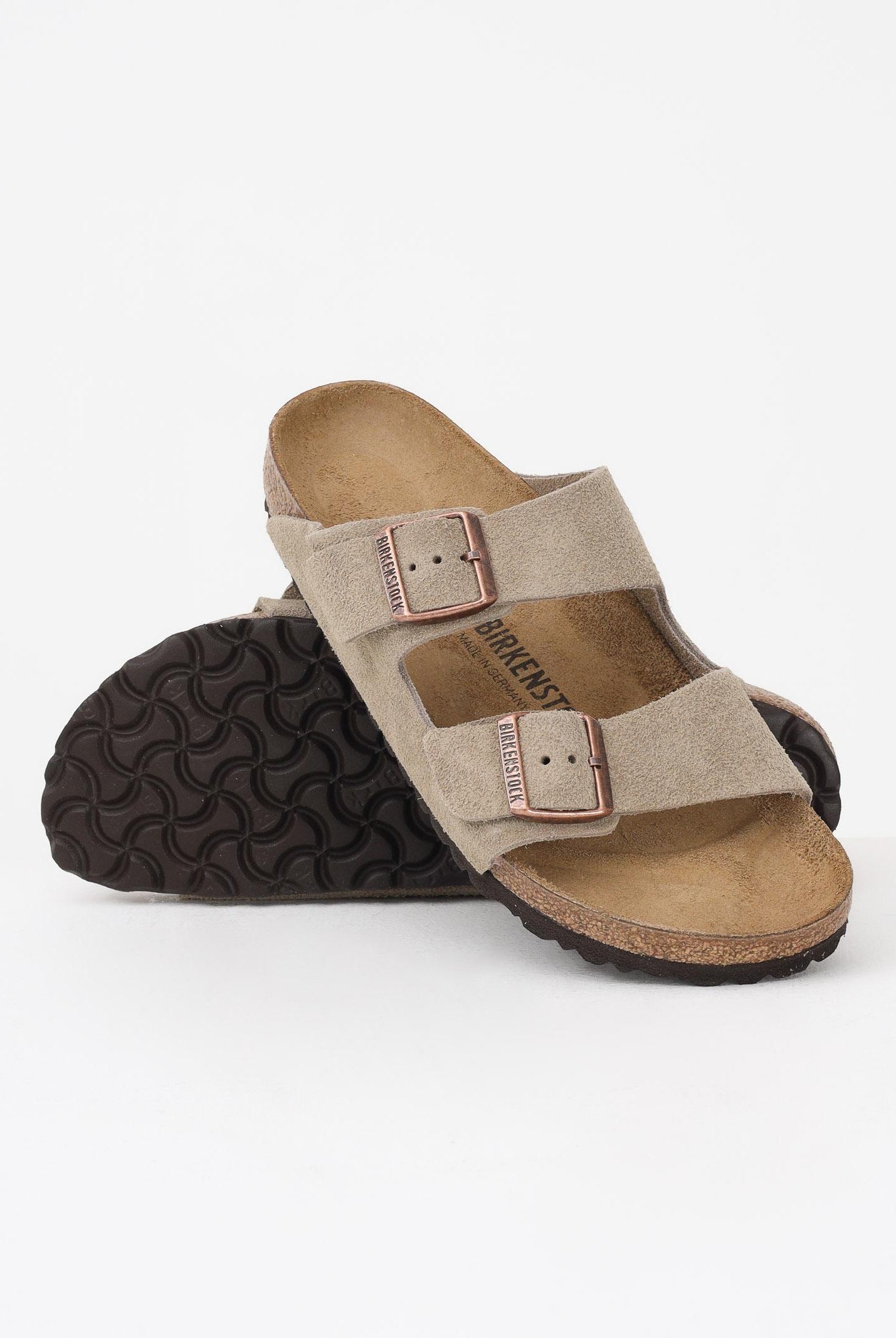 BIRKENSTOCK Ciabatte Arizona color taupe per uomo e donna 051463 . BIRKENSTOCK