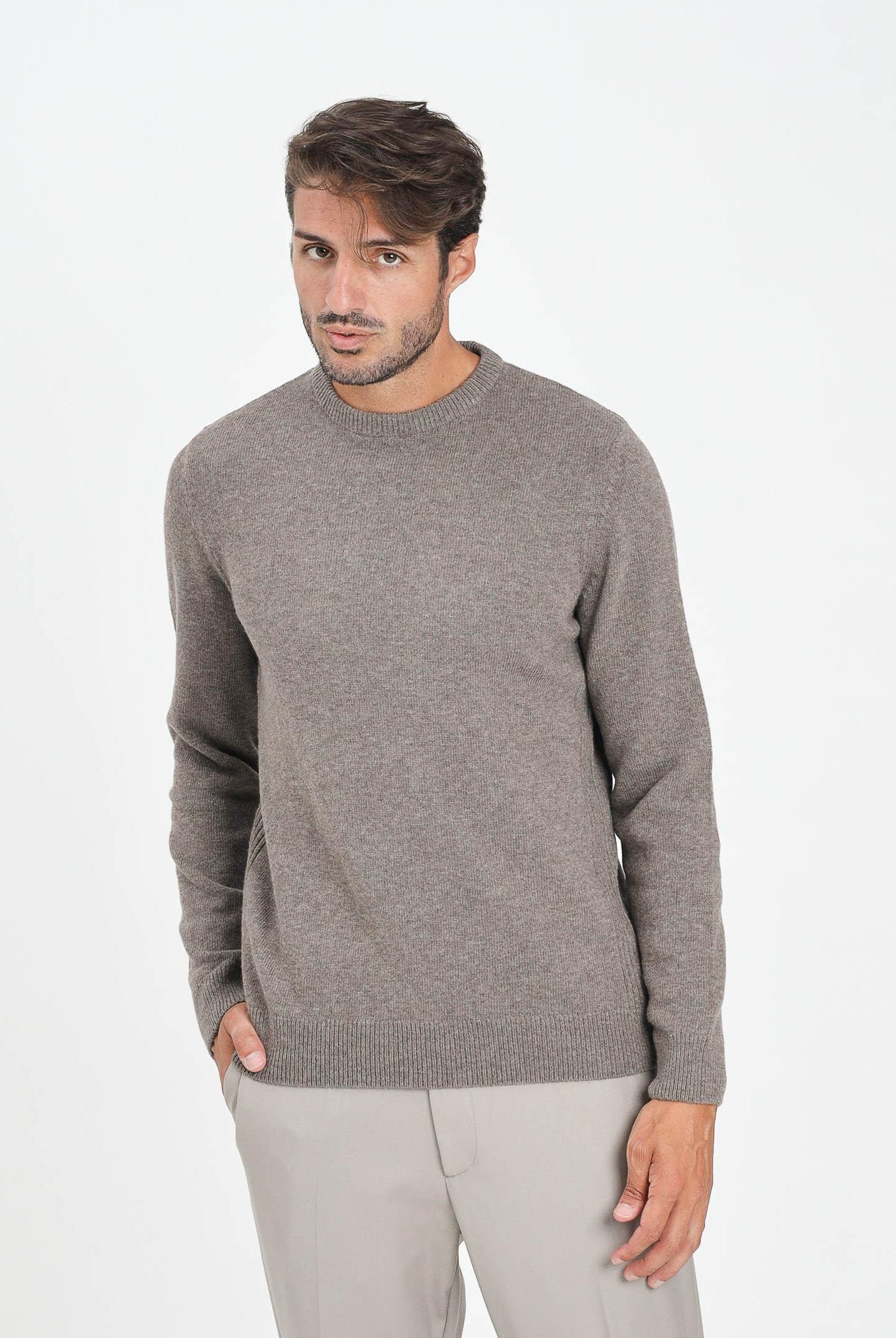 BARBOUR Maglione girocollo Holden beige da uomo 252MMKN1576 OL76 BARBOUR