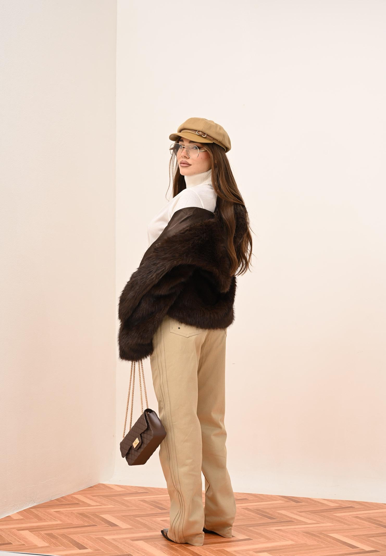 ONLY Pelliccia sintetica marrone da donna 15348977 ChocolateTorte ONLY