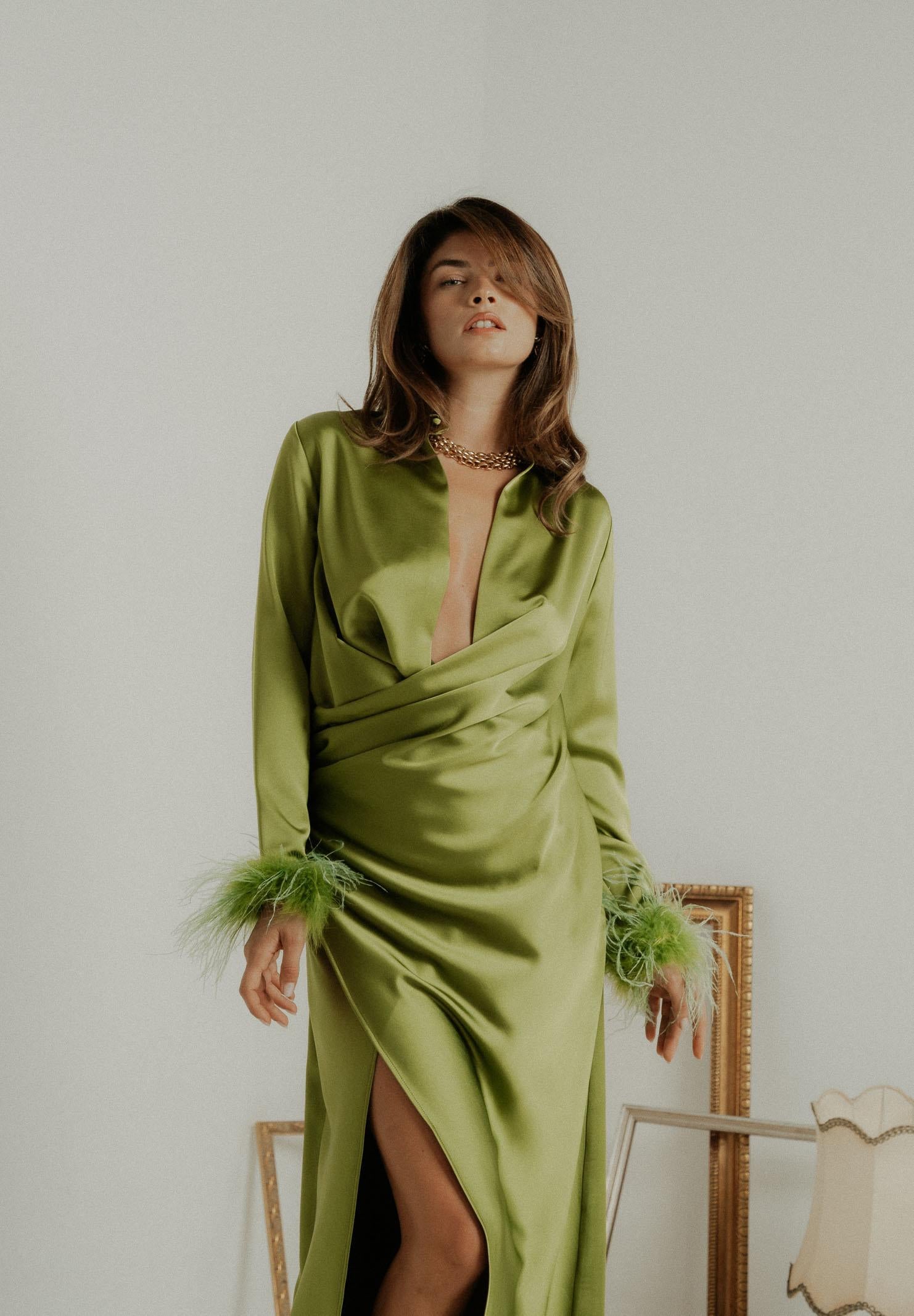 SANTAS Abito lungo DIVINE verde da donna PV2614 VE SANTAS