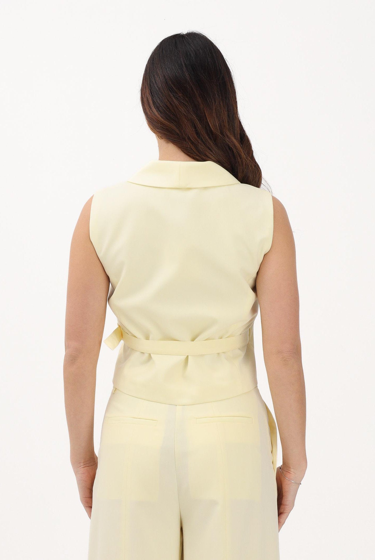 VICOLO Gilet giallo paglierino da donna TAB0140 ABU20 VICOLO