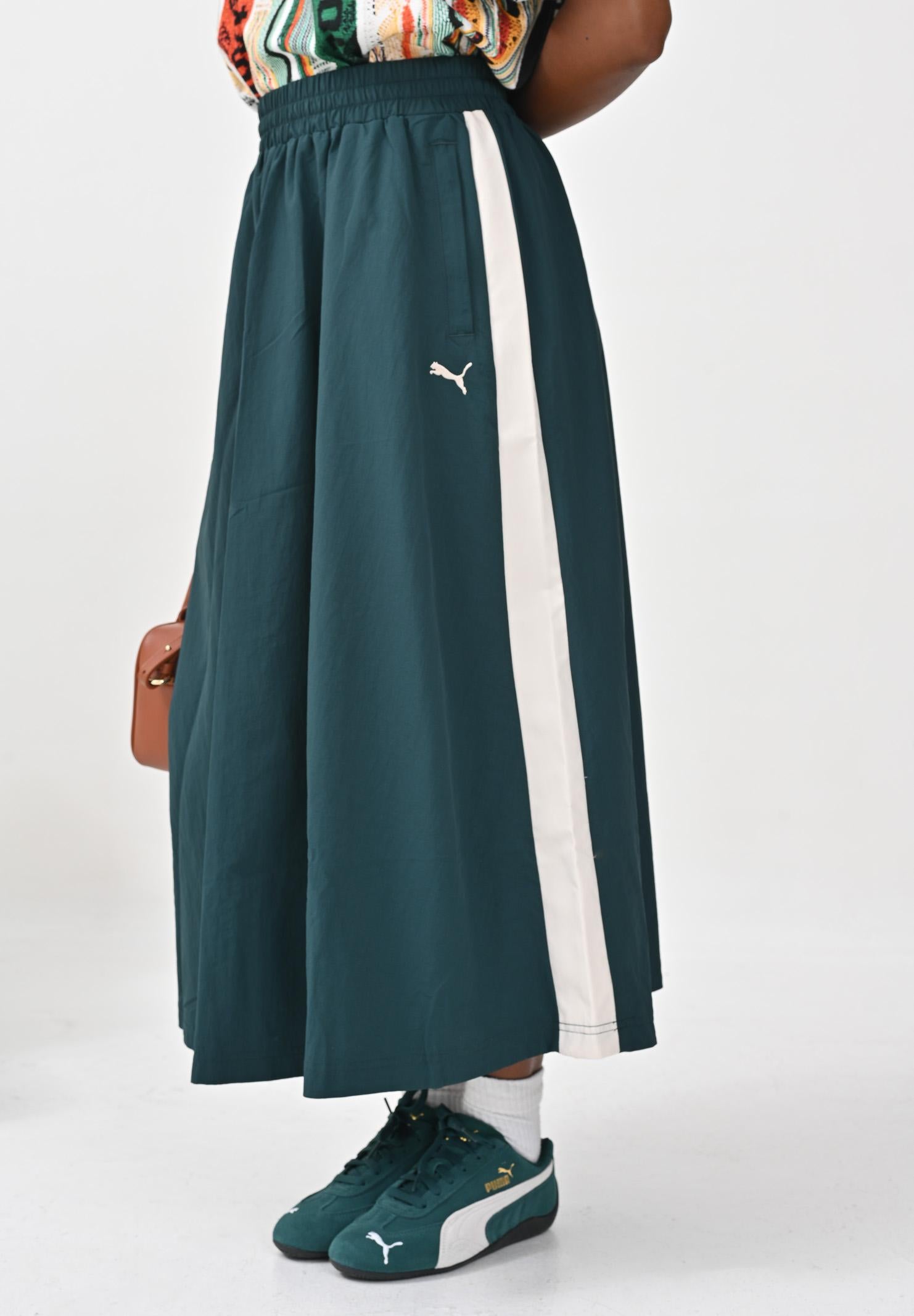 PUMA Gonna midi T7 verde da donna 633438 75 PUMA