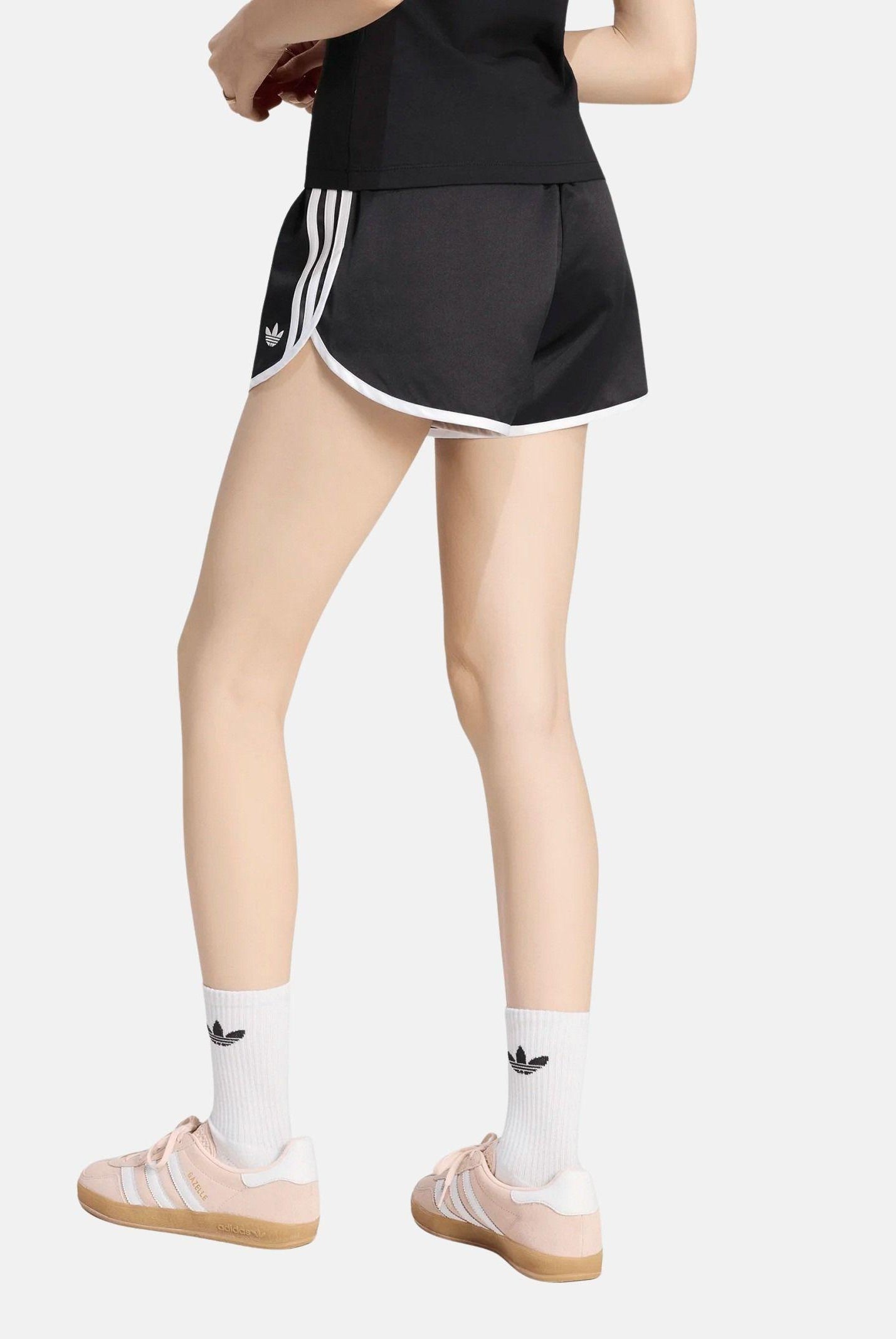 ADIDAS ORIGINALS Short Satin 3S Sprinter Short nero da donna KR4226 . ADIDAS ORIGINALS