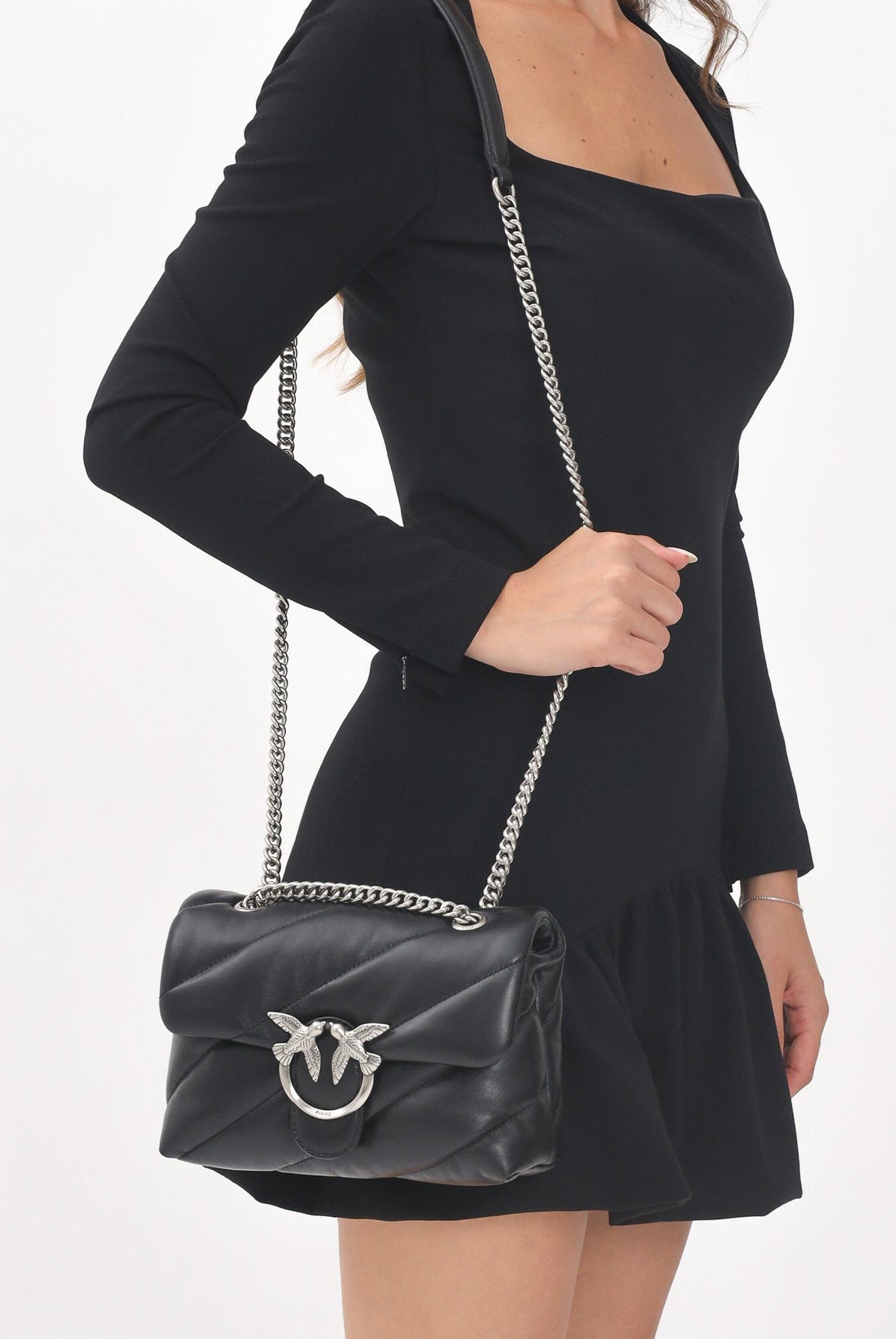 PINKO Borsa a tracolla Mini Love Bag Puff nera da donna 100039A0F2 Z99O PINKO