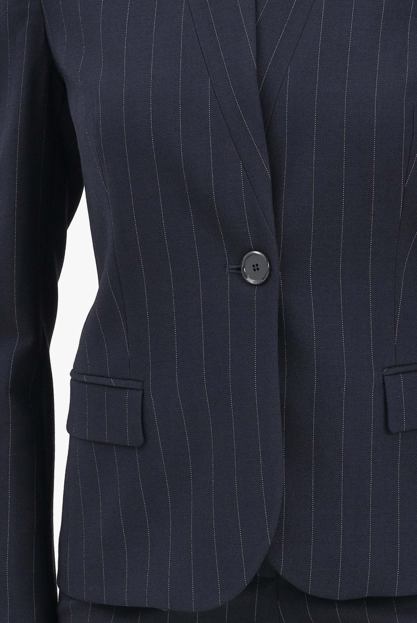 PINKO Giacca monopetto blu da donna con motivo gessato 105626A2QY EZ1 PINKO