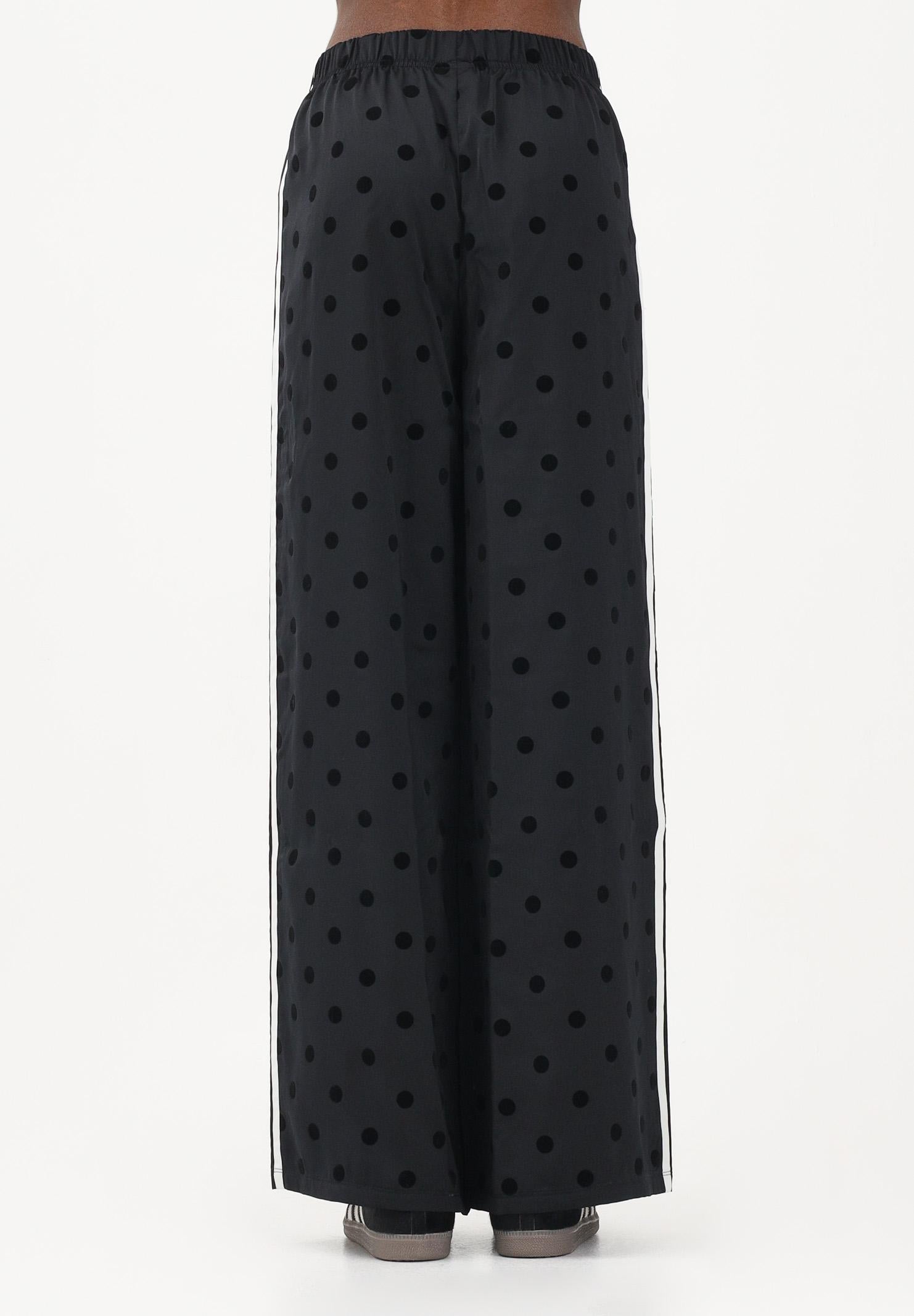 ADIDAS ORIGINALS Pantalone sportivo in raso nero da donna con pois KV1169 . ADIDAS ORIGINALS