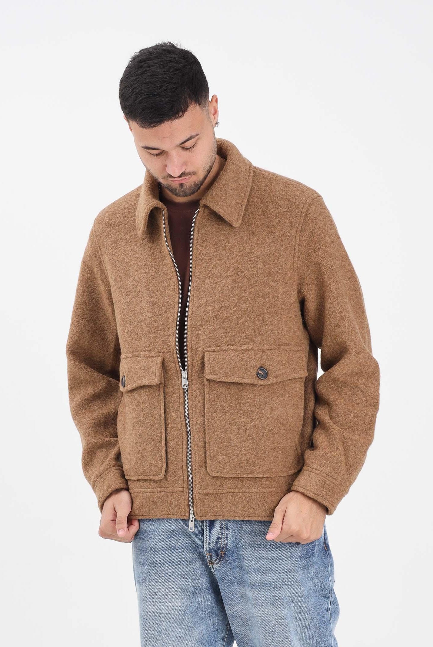 SELECTED HOMME Cappotto corto cammello da uomo 16098263 Chipmunk SELECTED HOMME