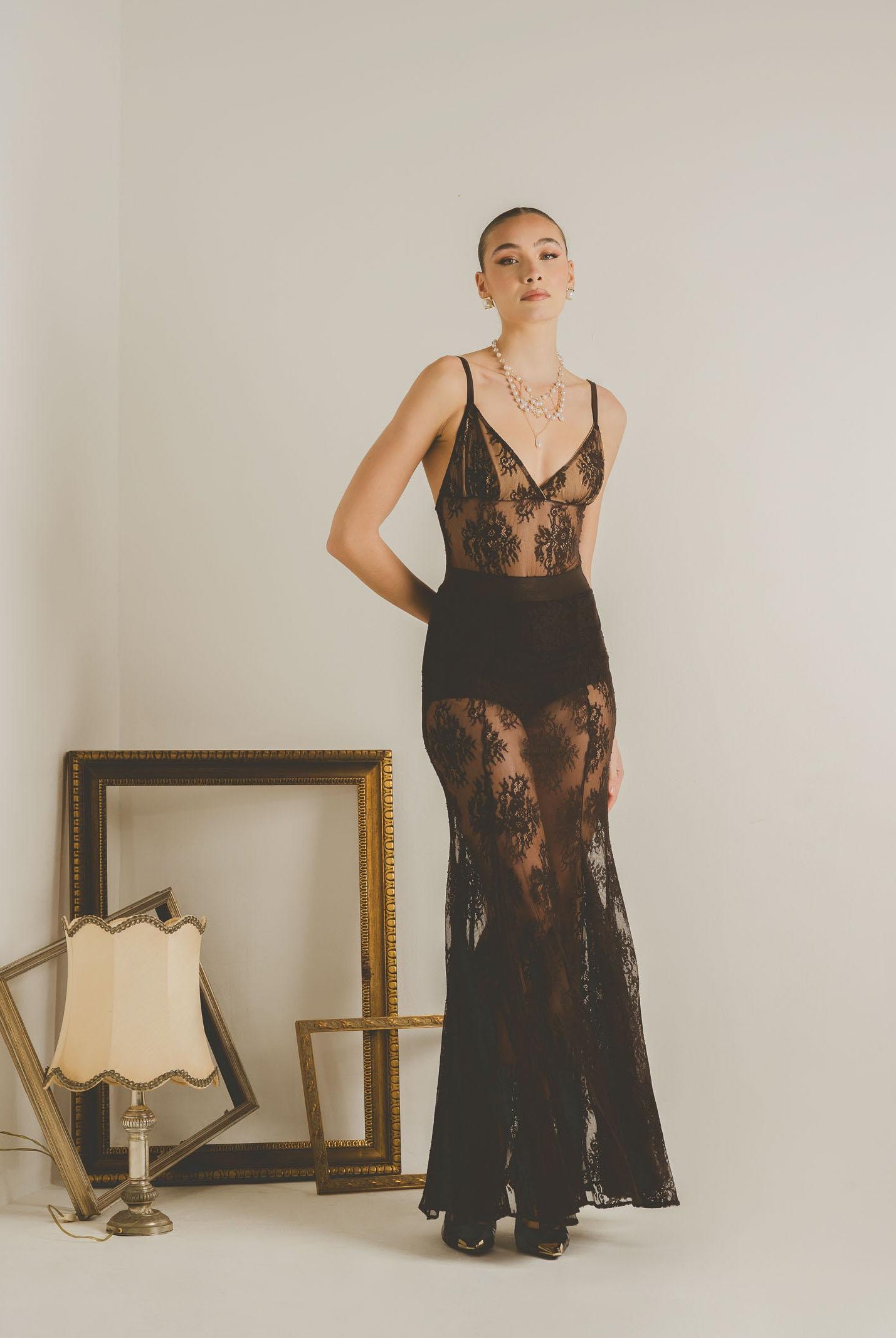 SANTAS Gonna lunga NUIT marrone da donna PV2628 MA SANTAS