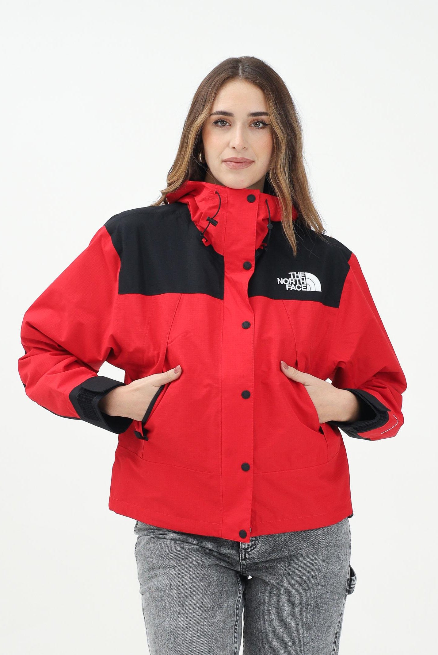 THE NORTH FACE Giacca a vento Mountain Mono rossa da donna NF0A88YXKZ31 . THE NORTH FACE