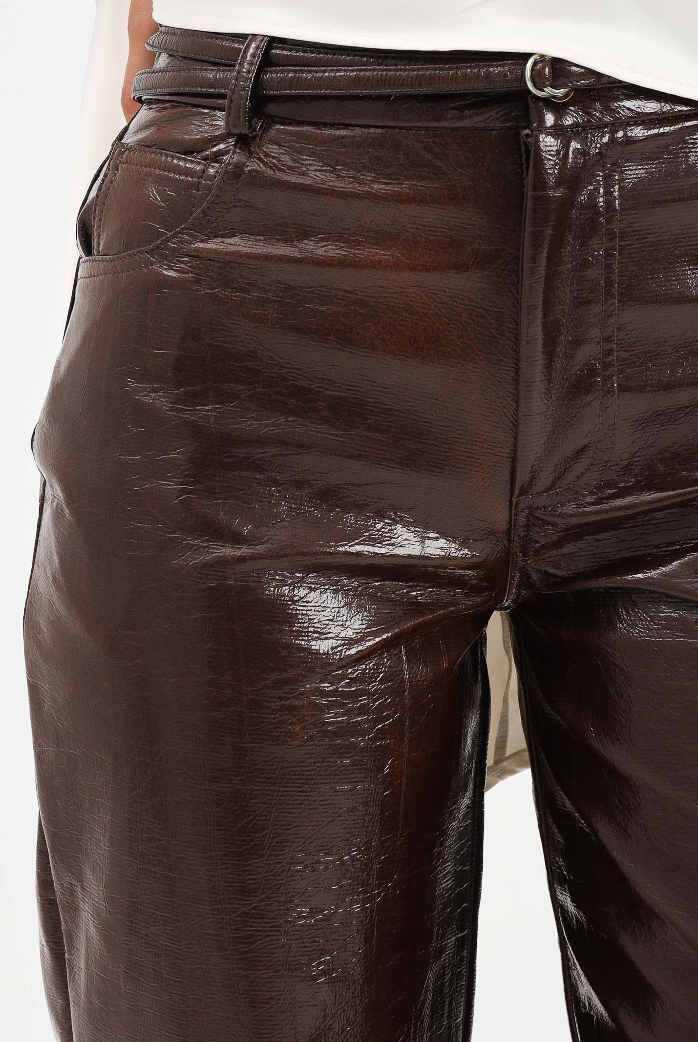 TPN Pantalone Smitherx in vinile marrone da donna SMITHERS242W5 30 TPN