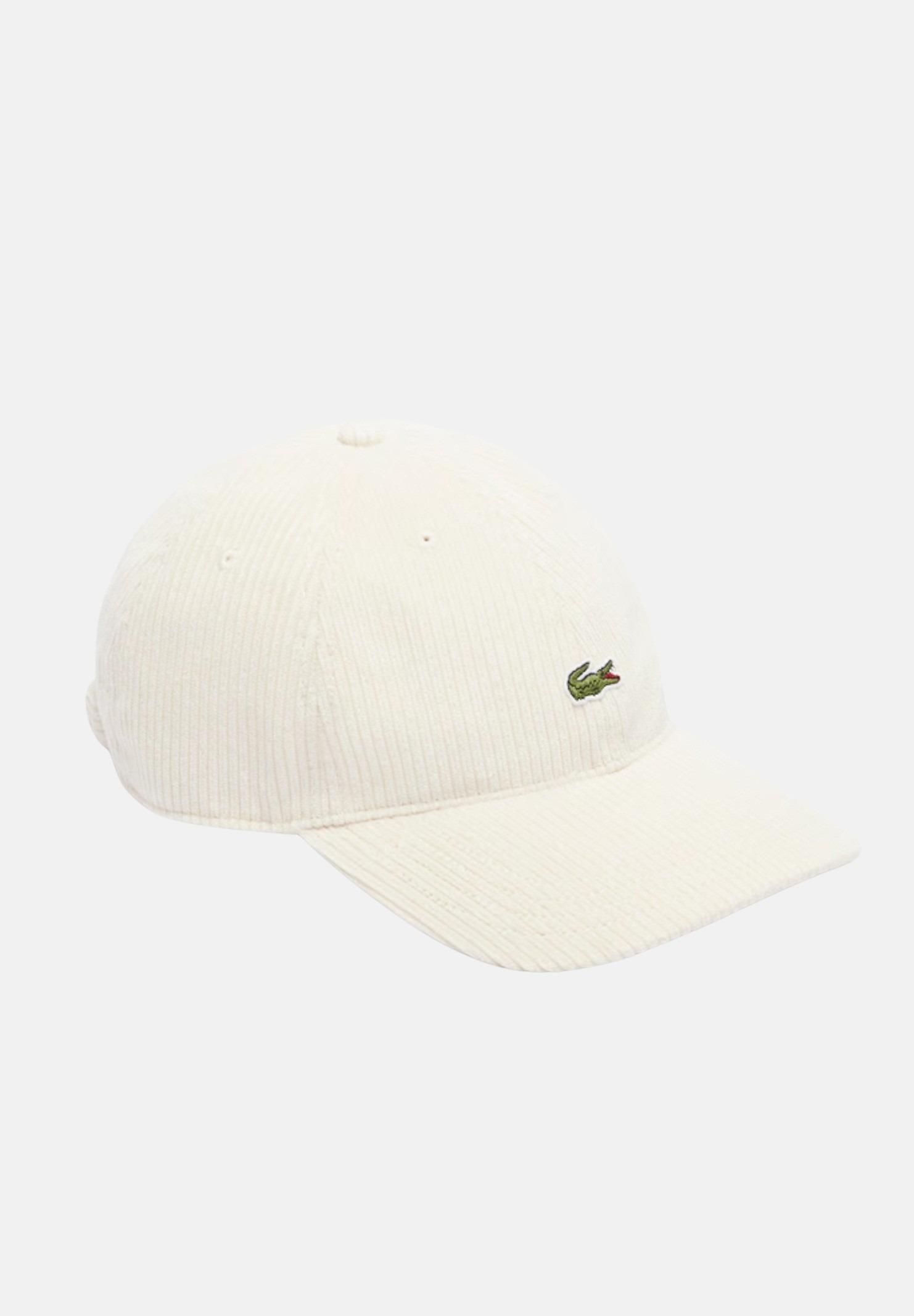 LACOSTE Cappello con visiera panna per uomo e donna in velluto a coste RK3447 XFJ LACOSTE