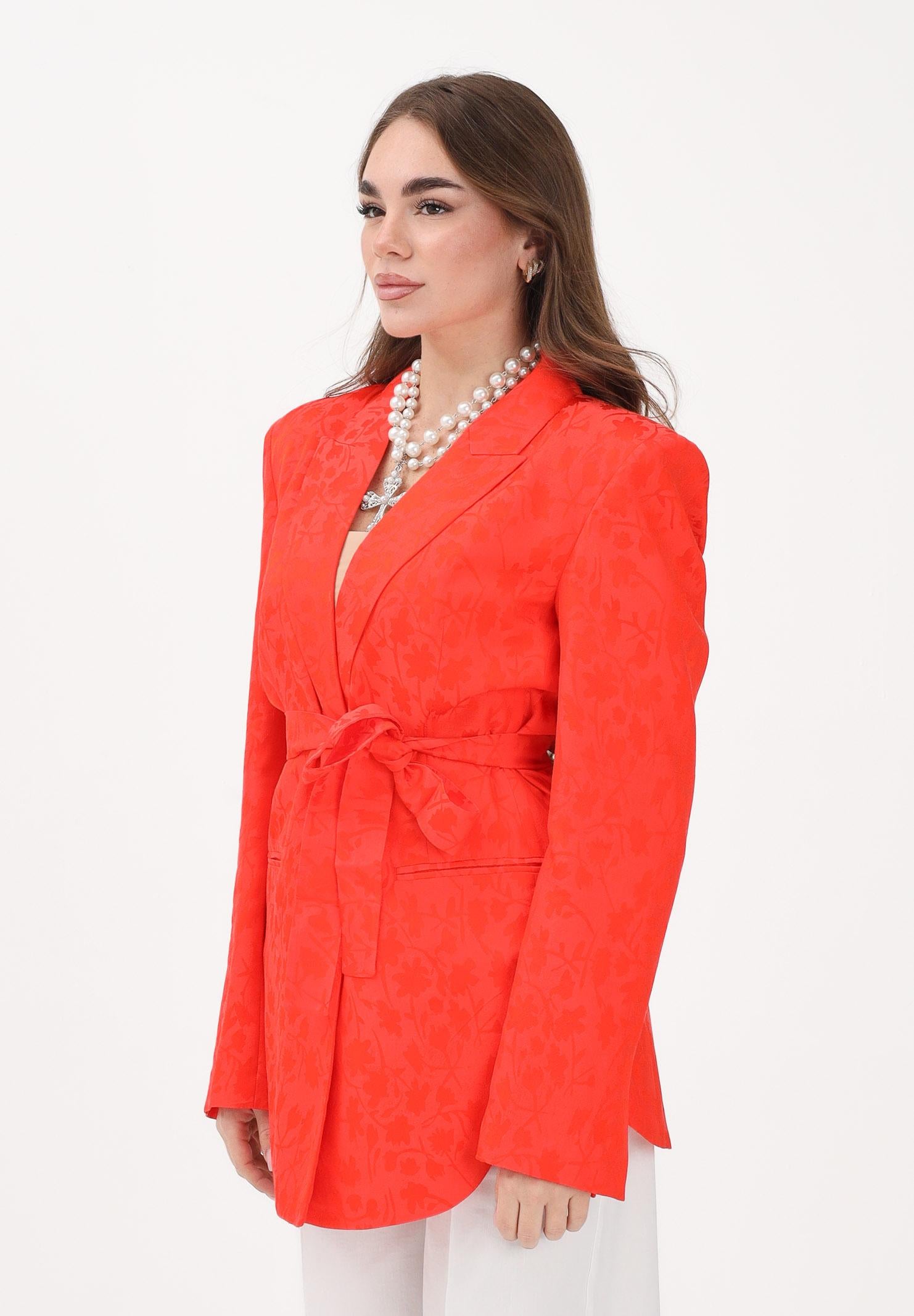 PINKO Giacca in stile kimono arancione da donna con motivo floreale 106800A3AN A99 PINKO