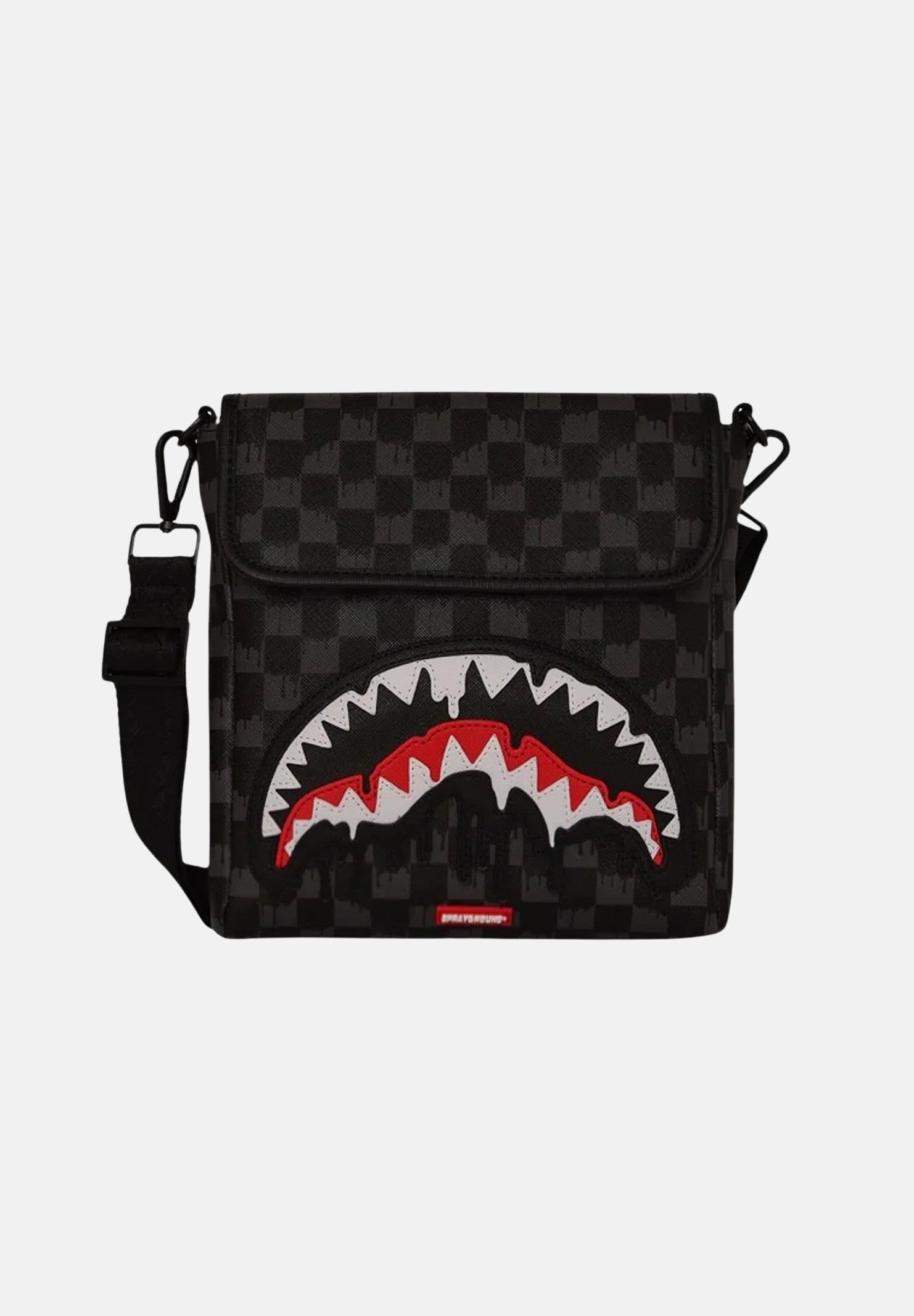 SPRAYGROUND Borsello Dripping Sharks In Paris nero da uomo 910B7962NSZ SPRAYGROUND
