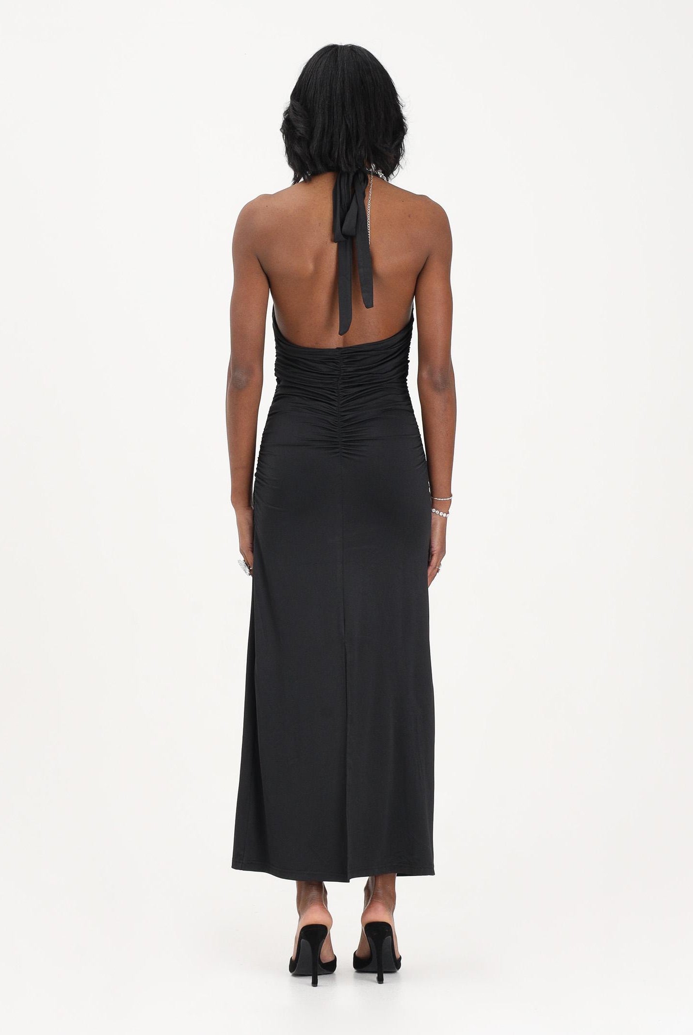 ONLY Abito midi nero da donna in tessuto stretch 15372734 BLNE ONLY