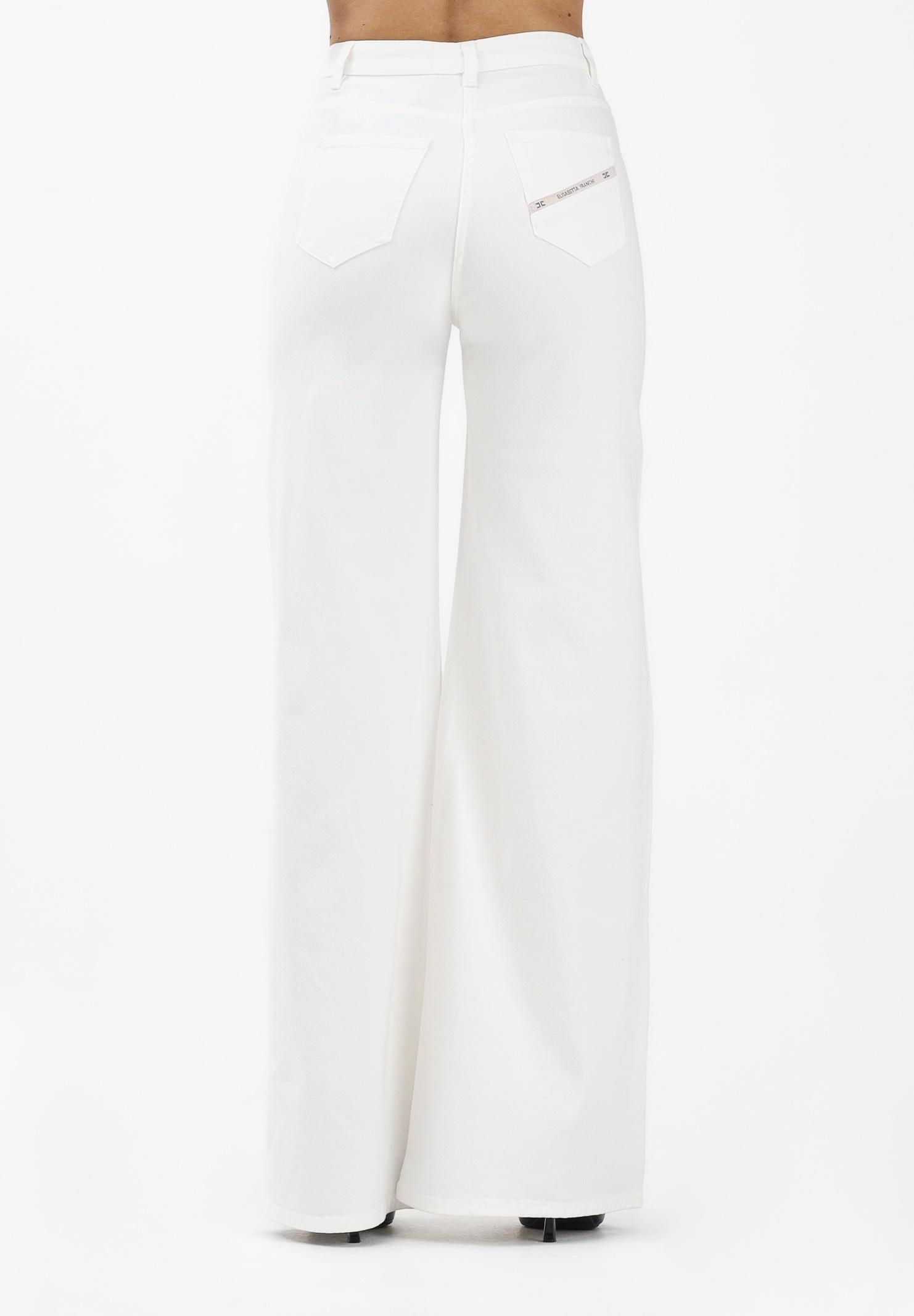 ELISABETTA FRANCHI Jeans a palazzo avorio da donna PJ23N61E2 360 ELISABETTA FRANCHI