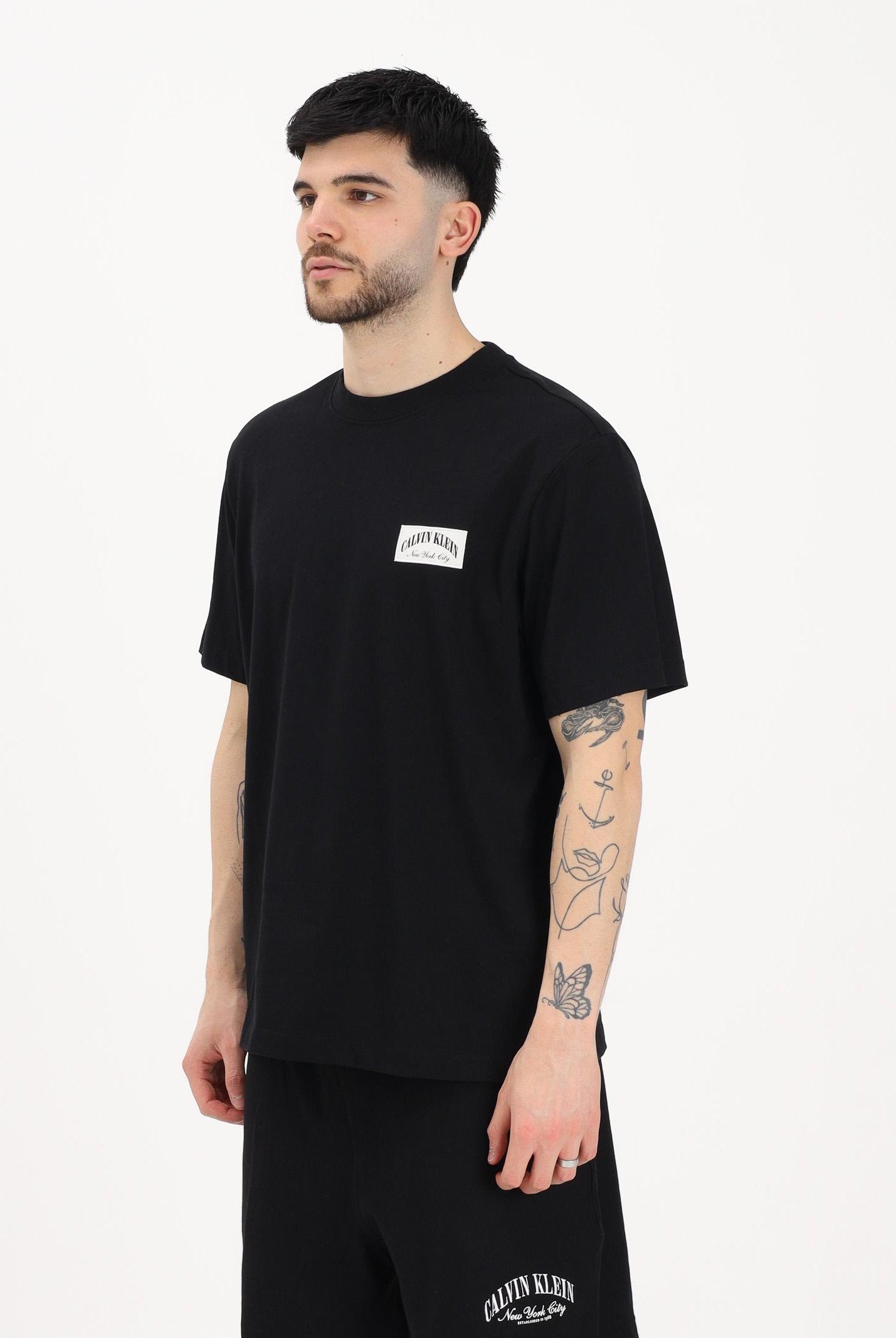 CALVIN KLEIN JEANS T-shirt a manica corta nera da uomo con logo LV04RF294G UB1 CALVIN KLEIN JEANS