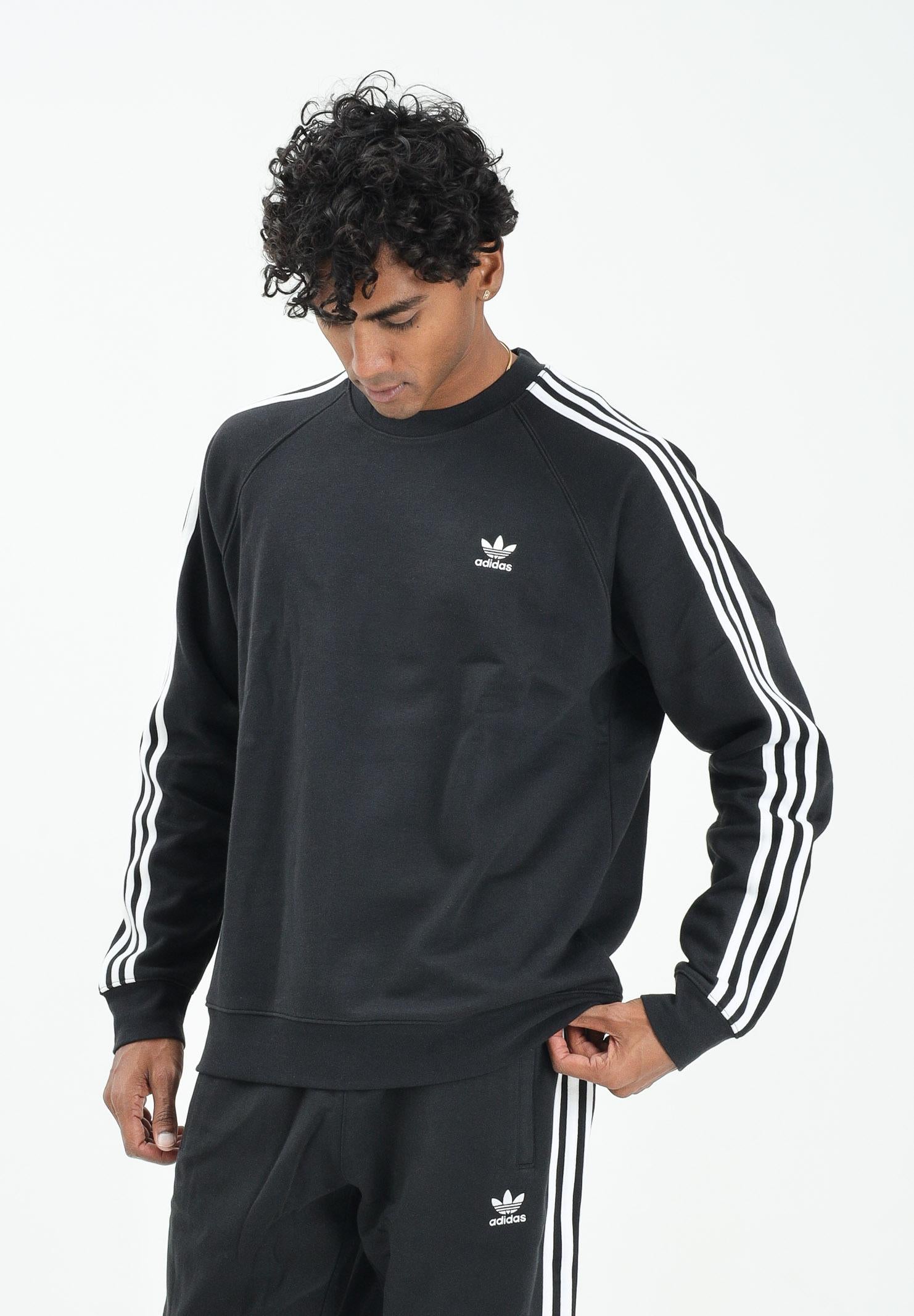 ADIDAS ORIGINALS Felpa girocollo Adicolor Classics 3-Stripes nera da uomo IM2087 ADIDAS ORIGINALS