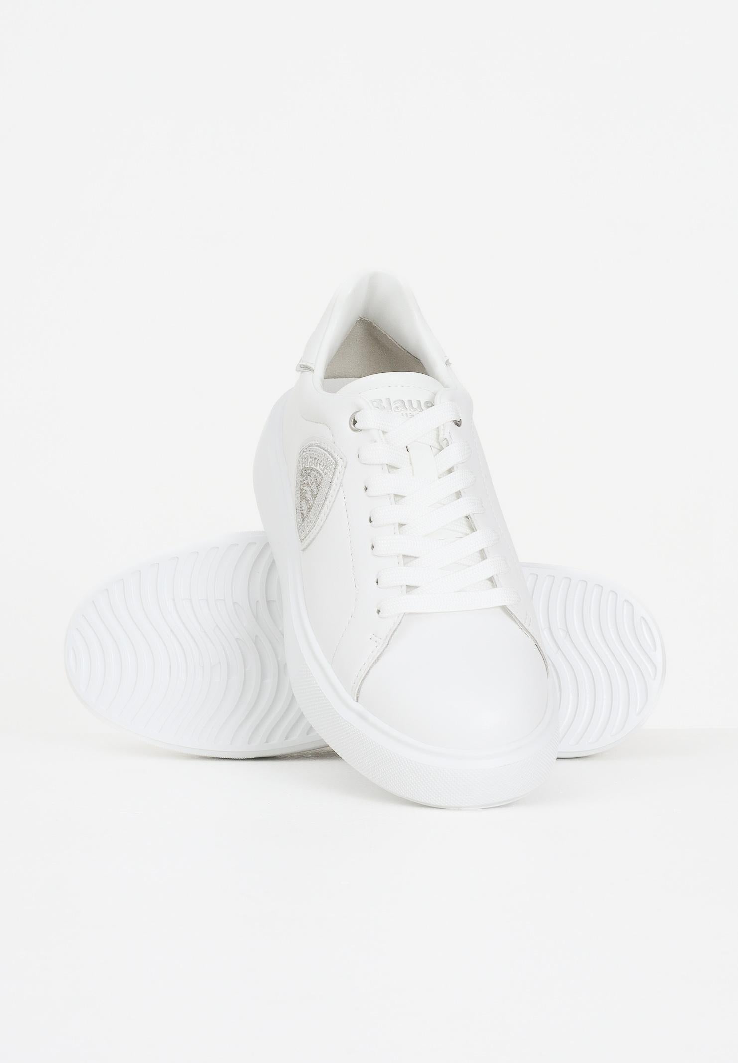 BLAUER Sneakers bianche da donna con scudetto in strass F5VENUS01LEA WHI BLAUER