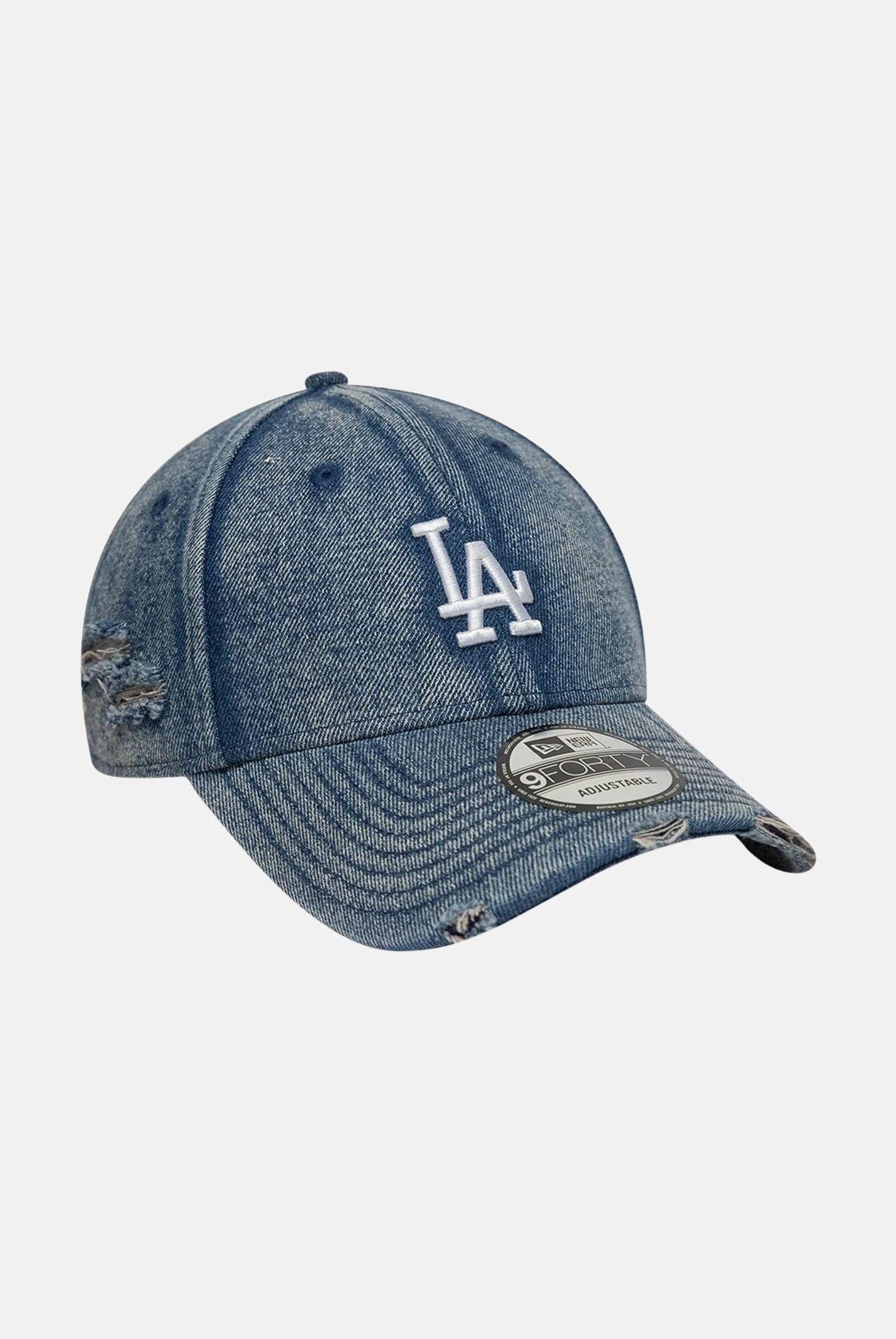 NEW ERA Cappello con visiera 9FORTY LA Dodgers MLB in denim medio per uomo e donna 60856240 . NEW ERA