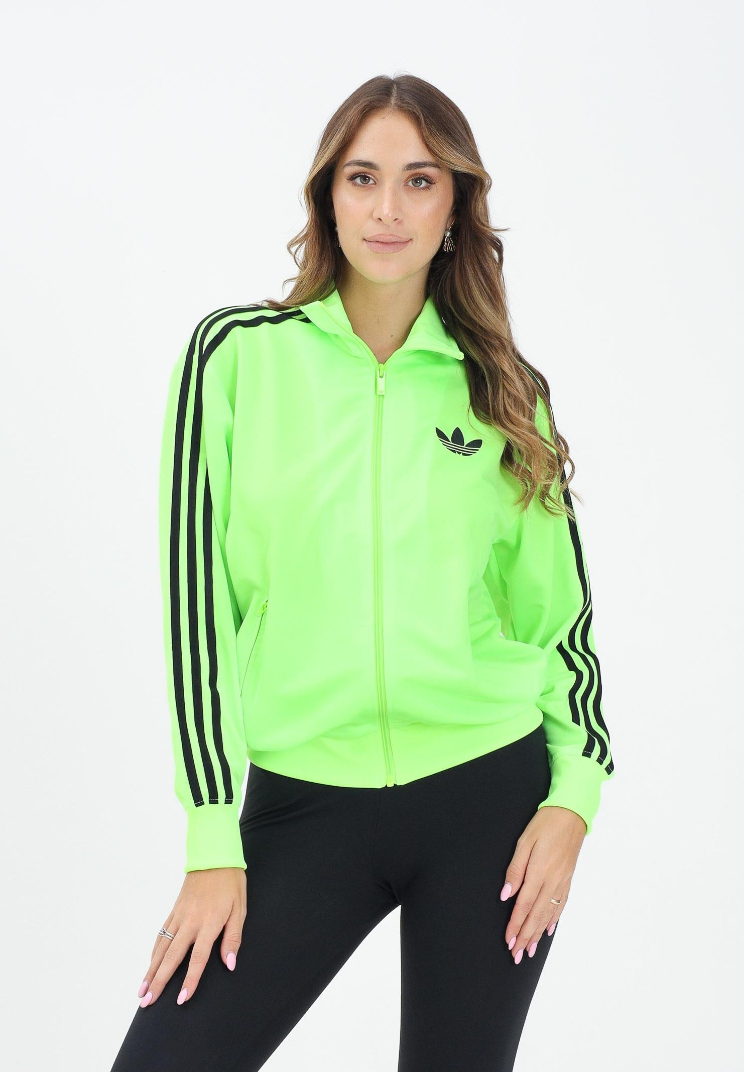 ADIDAS ORIGINALS Felpa con zip adicolor Classic Firebird Loose verde fluo da donna JX7859 ADIDAS ORIGINALS