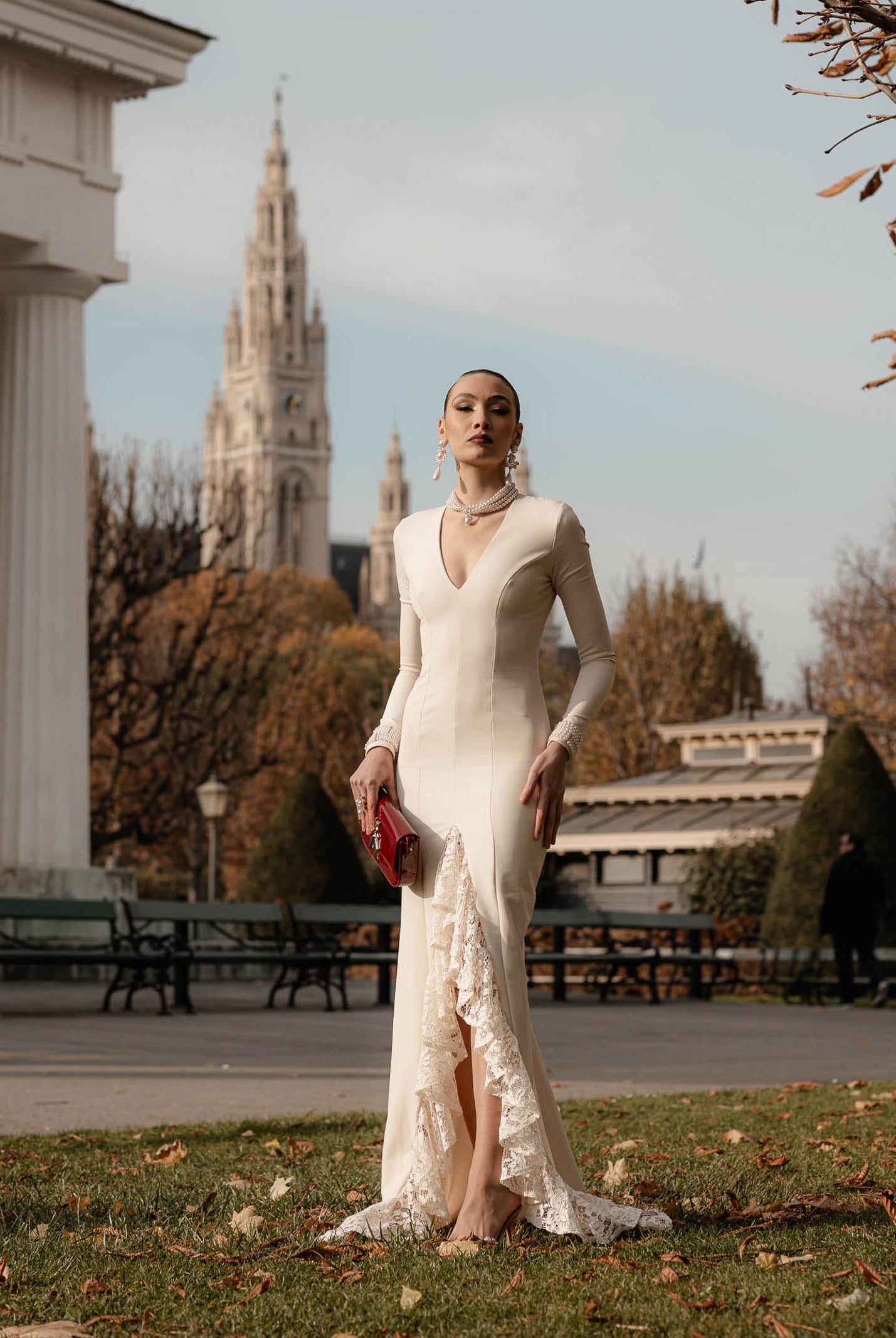 SANTAS Abito lungo ENCHANTÉE panna da donna PV2616 PA SANTAS