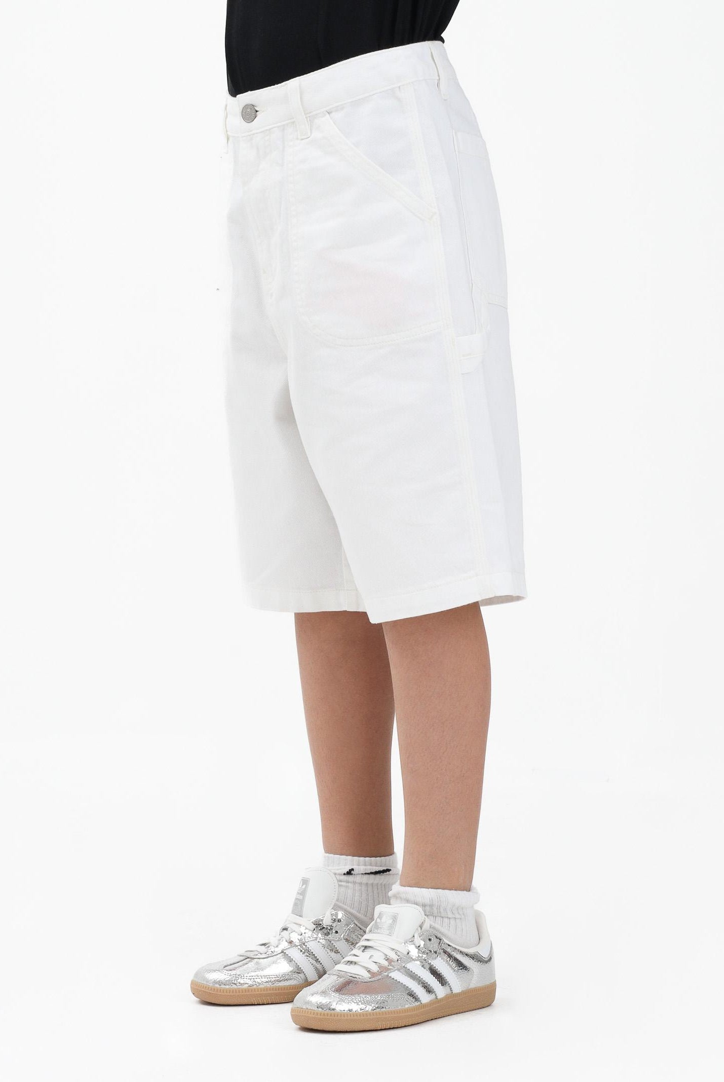 DIESEL Shorts in denim bianco per donna, ragazzi e bambini con logo J02535KXBRZ K141 DIESEL