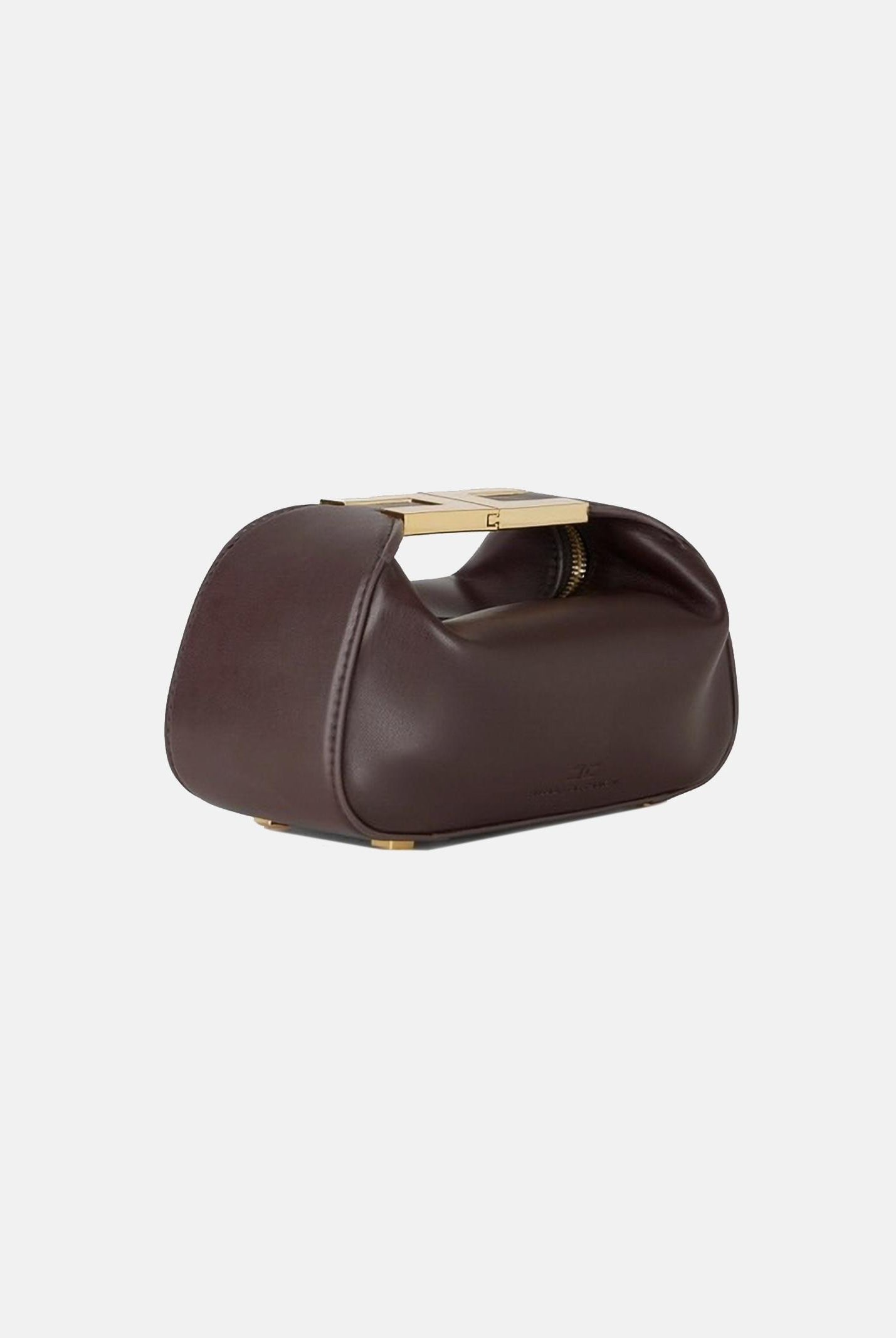 ELISABETTA FRANCHI Borsa a mano cacao da donna con manico gioiello<BR/> BS07A62E2 644 ELISABETTA FRANCHI