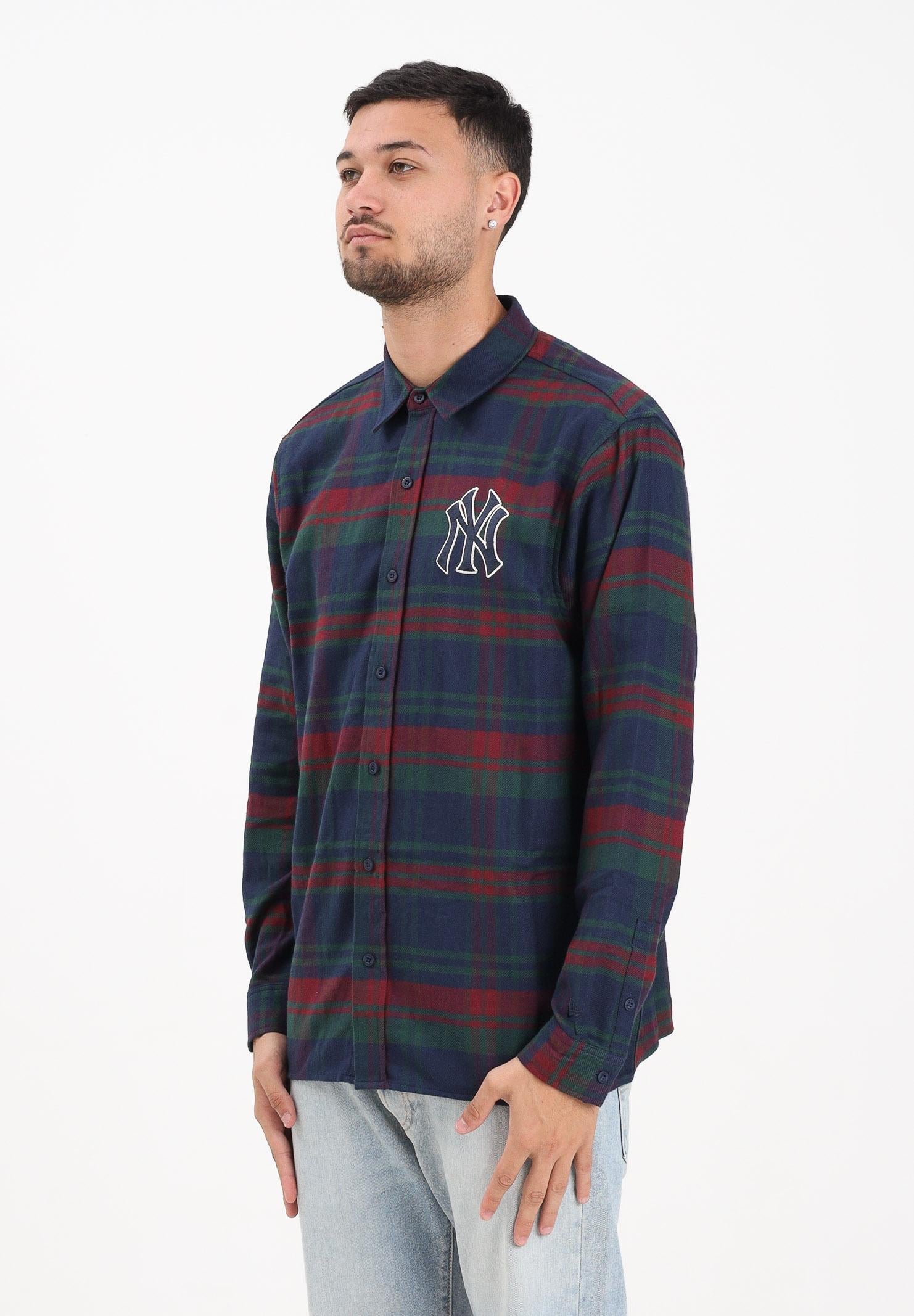 NEW ERA Camicia New York Yankees MLB Check blu da uomo 60758729 NEW ERA