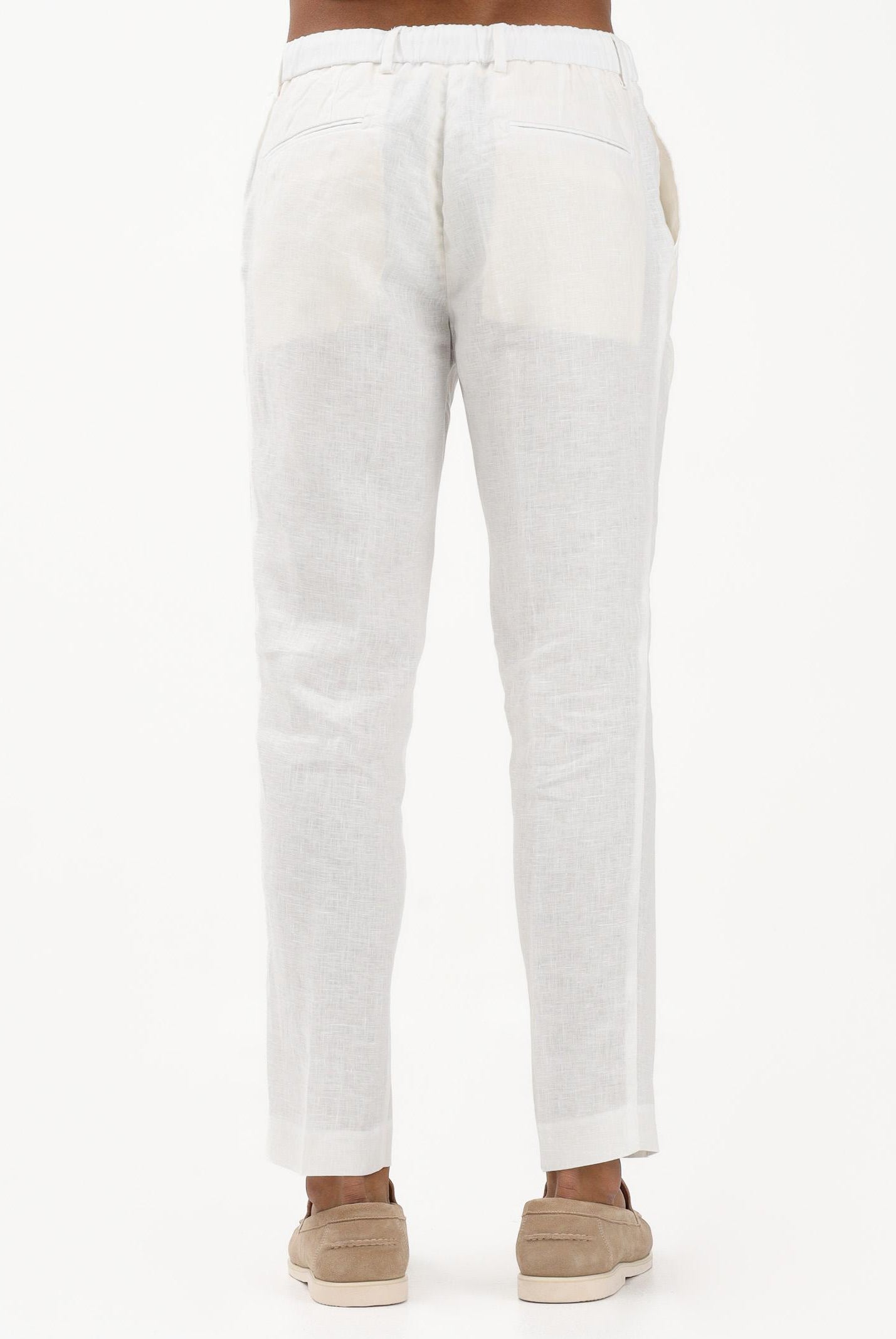 ENTRE AMIS Pantalone in lino bianco da uomo P26JAP5RENO2148 2002 ENTRE AMIS