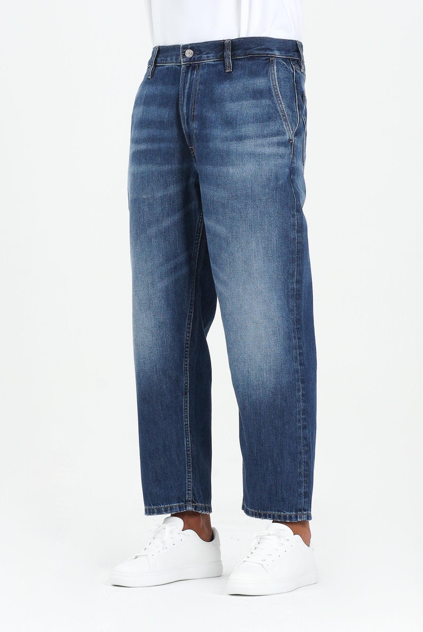 CALVIN KLEIN JEANS Jeans 90's Tapered Cropped in denim blu da uomo LV04RC740GX87  CALVIN KLEIN JEANS