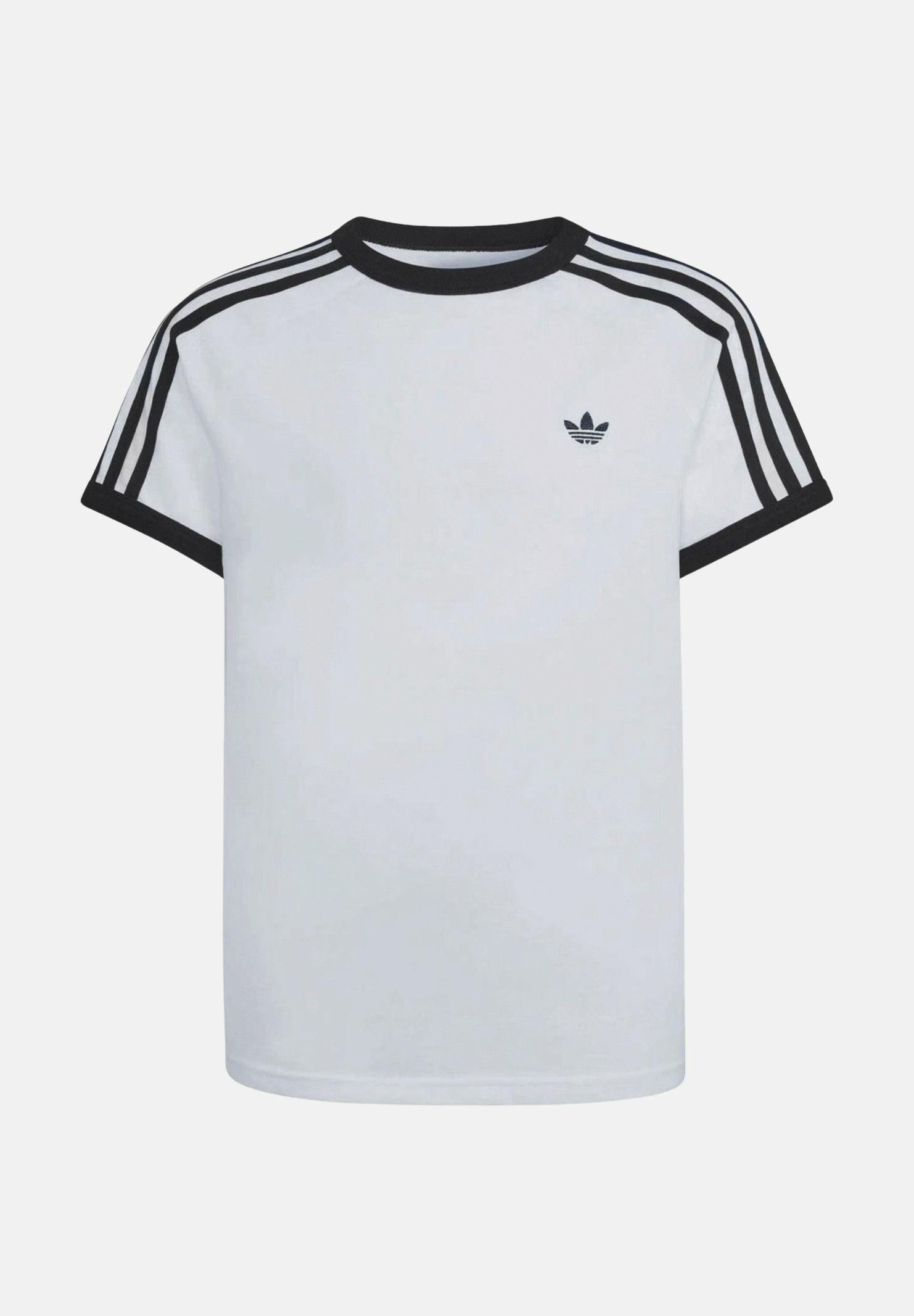 ADIDAS ORIGINALS T-shirt a manica corta 3 STRIPES bianca per bambino e bambina KE0920 . ADIDAS ORIGINALS
