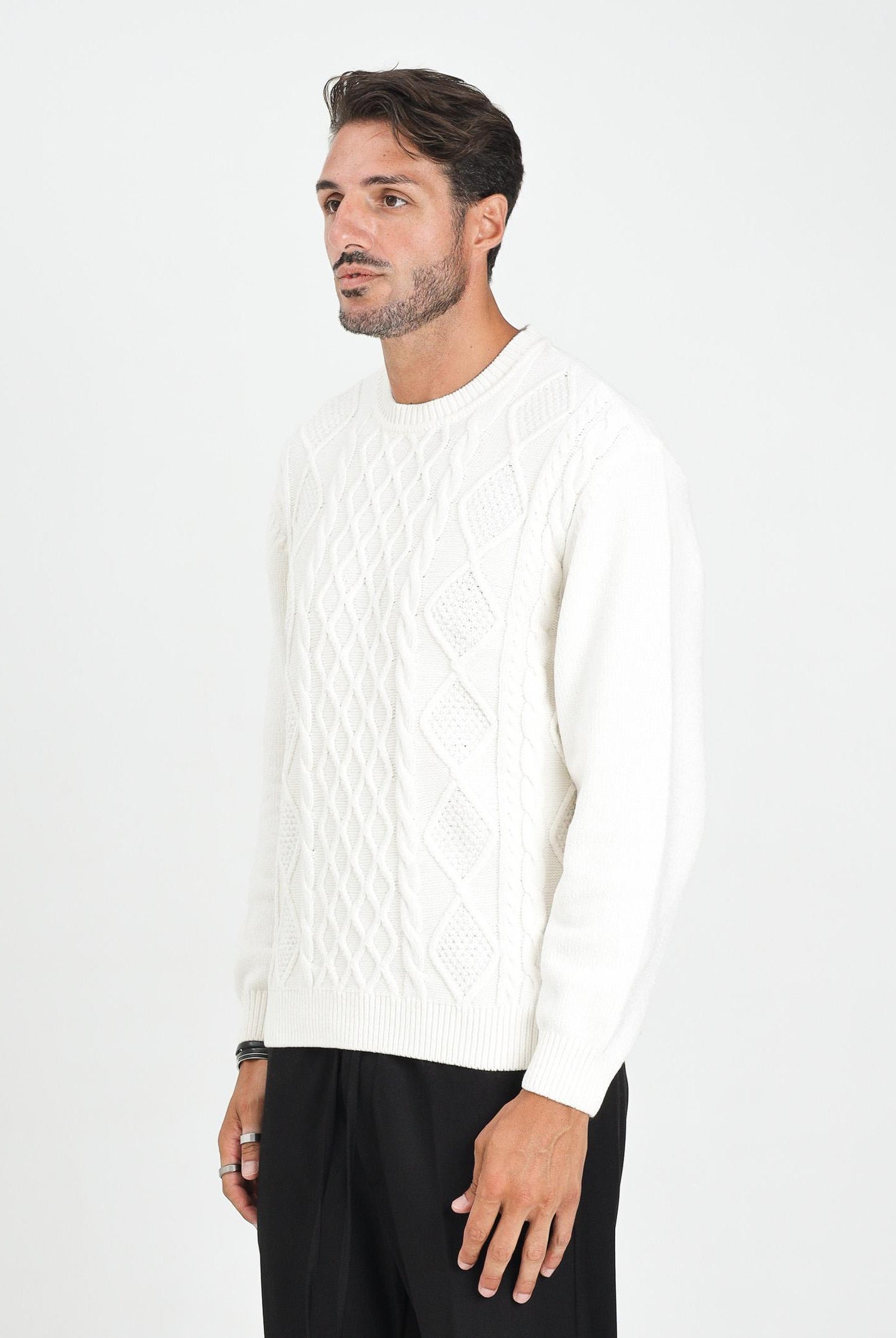 ARMANI EXCHANGE Maglioncino girocollo panna da uomo XM001331AF13776 U0009 ARMANI EXCHANGE