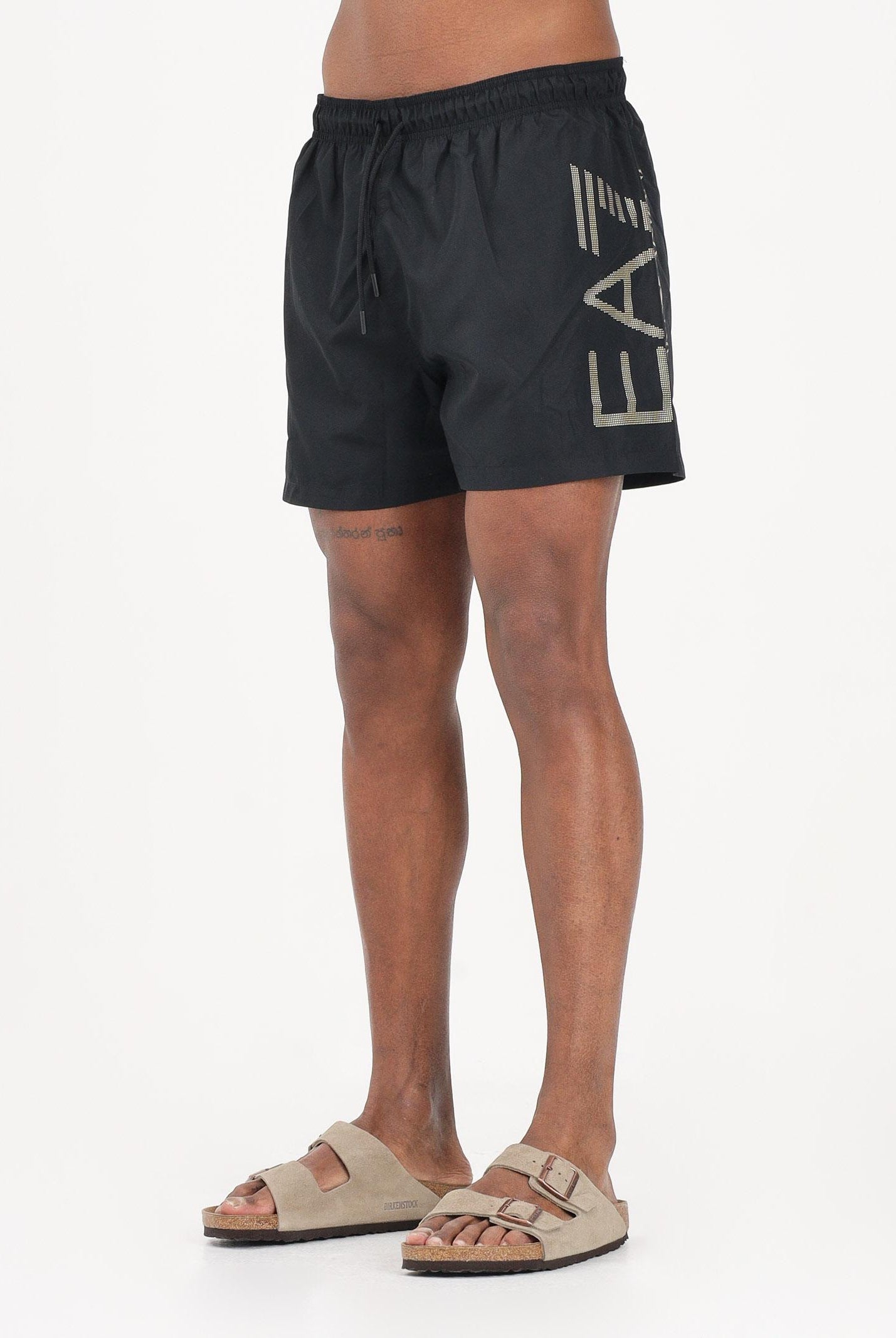 EA7 Shorts mare nero da uomo con maxi logo 7M002001AF14497 MC004 EA7