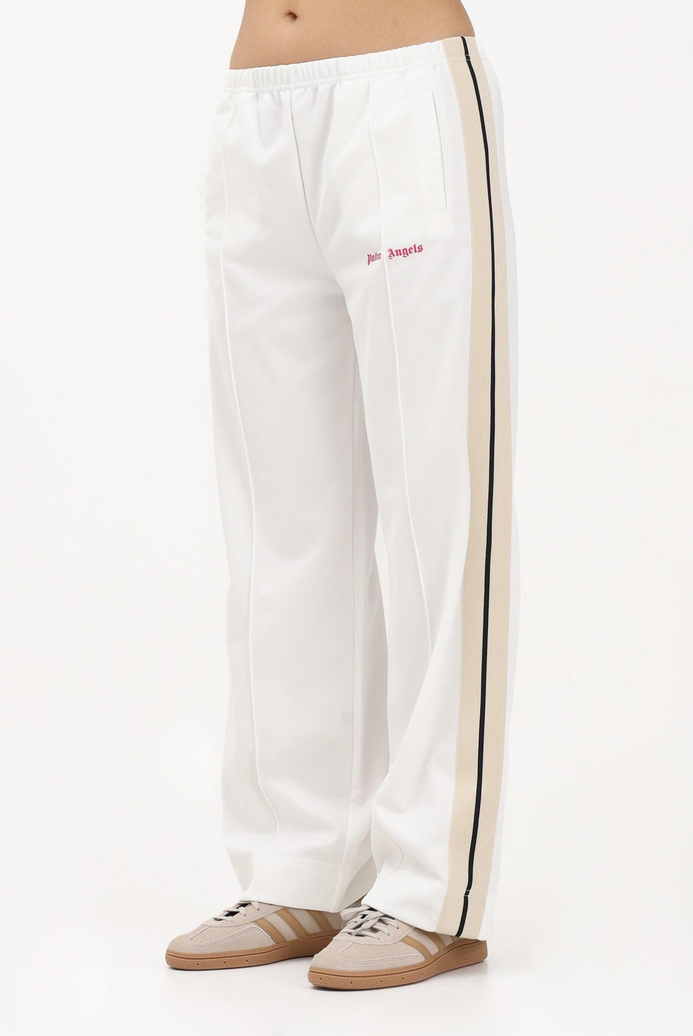 PALM ANGELS Pantalone sportivo bianco per donna, ragazze e bambine con logo PGCJ006S26FAB001 002 PALM ANGELS