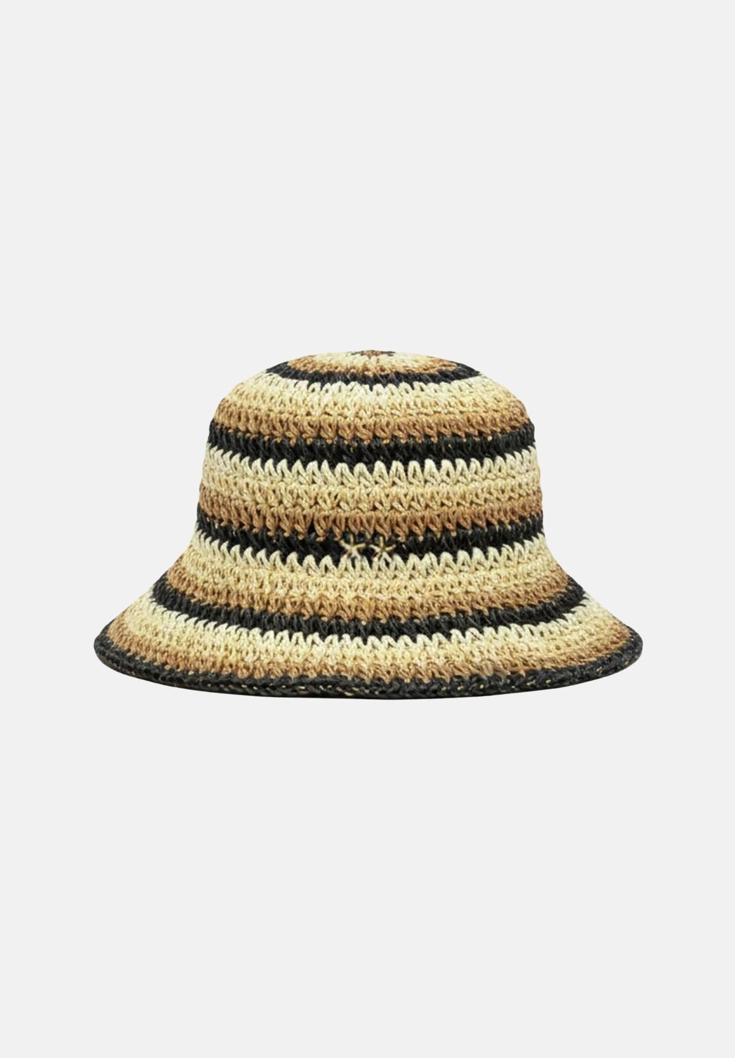 F**K Cappello di paglia beige e nero da donna FA26-SW0440BK . F**K