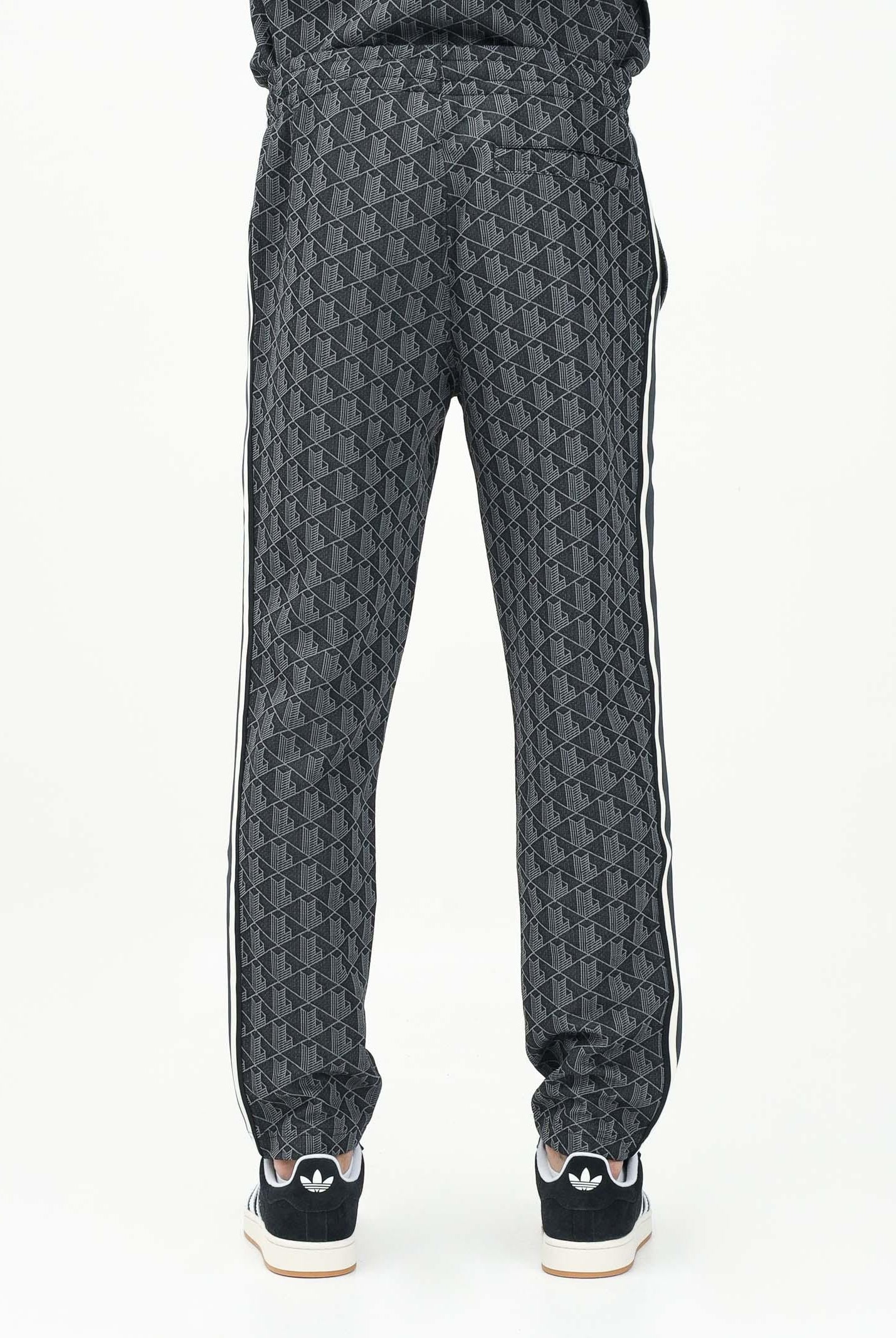 LACOSTE Pantalone sportivo nero da uomo con monogramma Paris XH1440 4PC LACOSTE