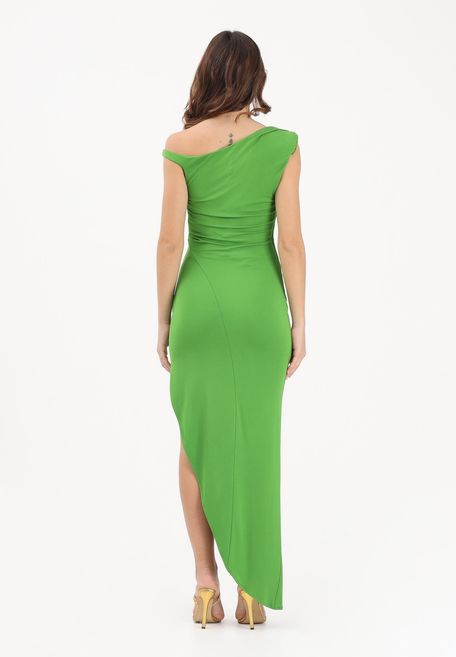 ELISABETTA FRANCHI Abito midi verde da donna con spallina gioiello AB90661E2 EV3 ELISABETTA FRANCHI