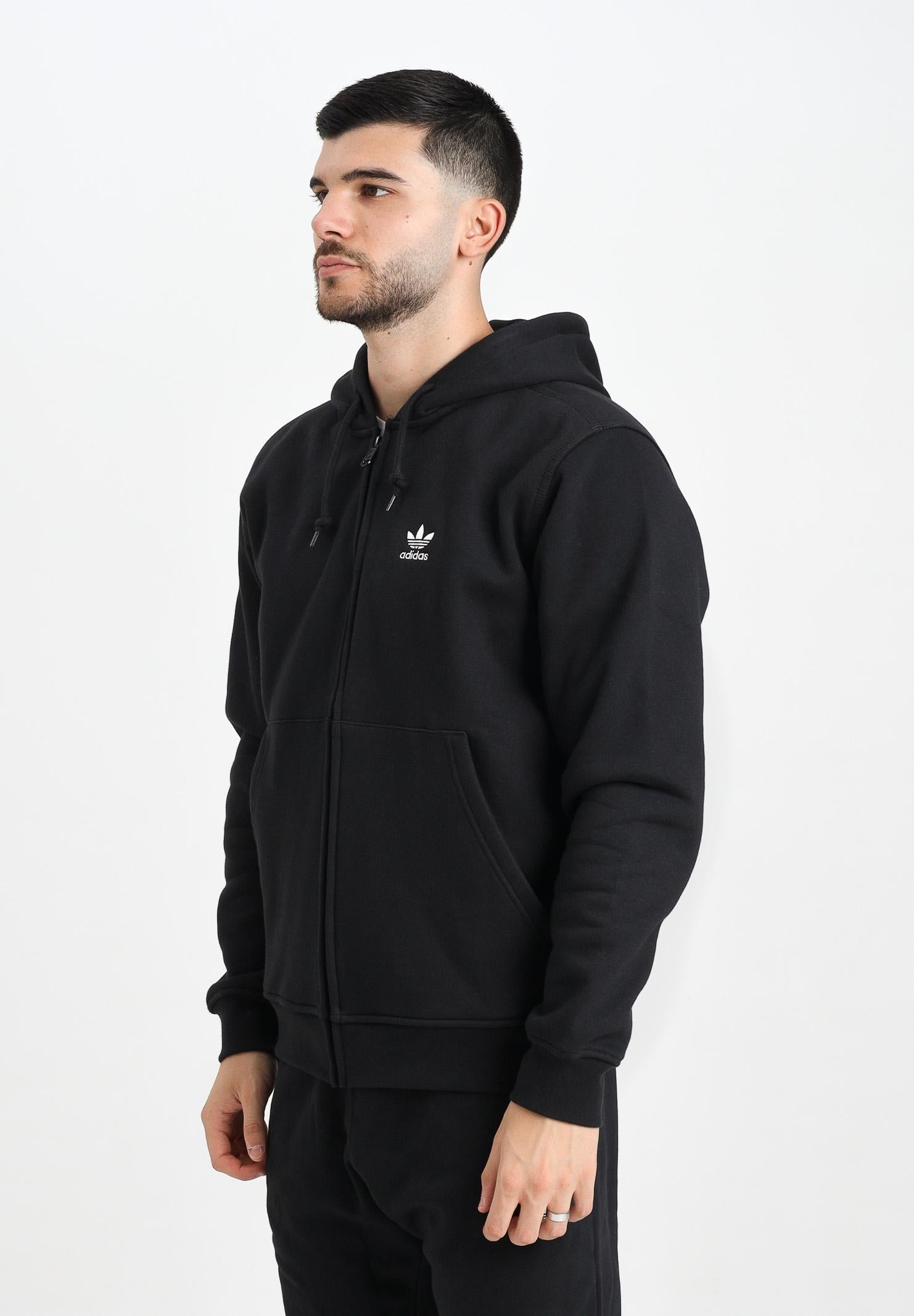 ADIDAS ORIGINALS Felpa con zip Trefoil Essentials nera da uomo IW5791 ADIDAS ORIGINALS