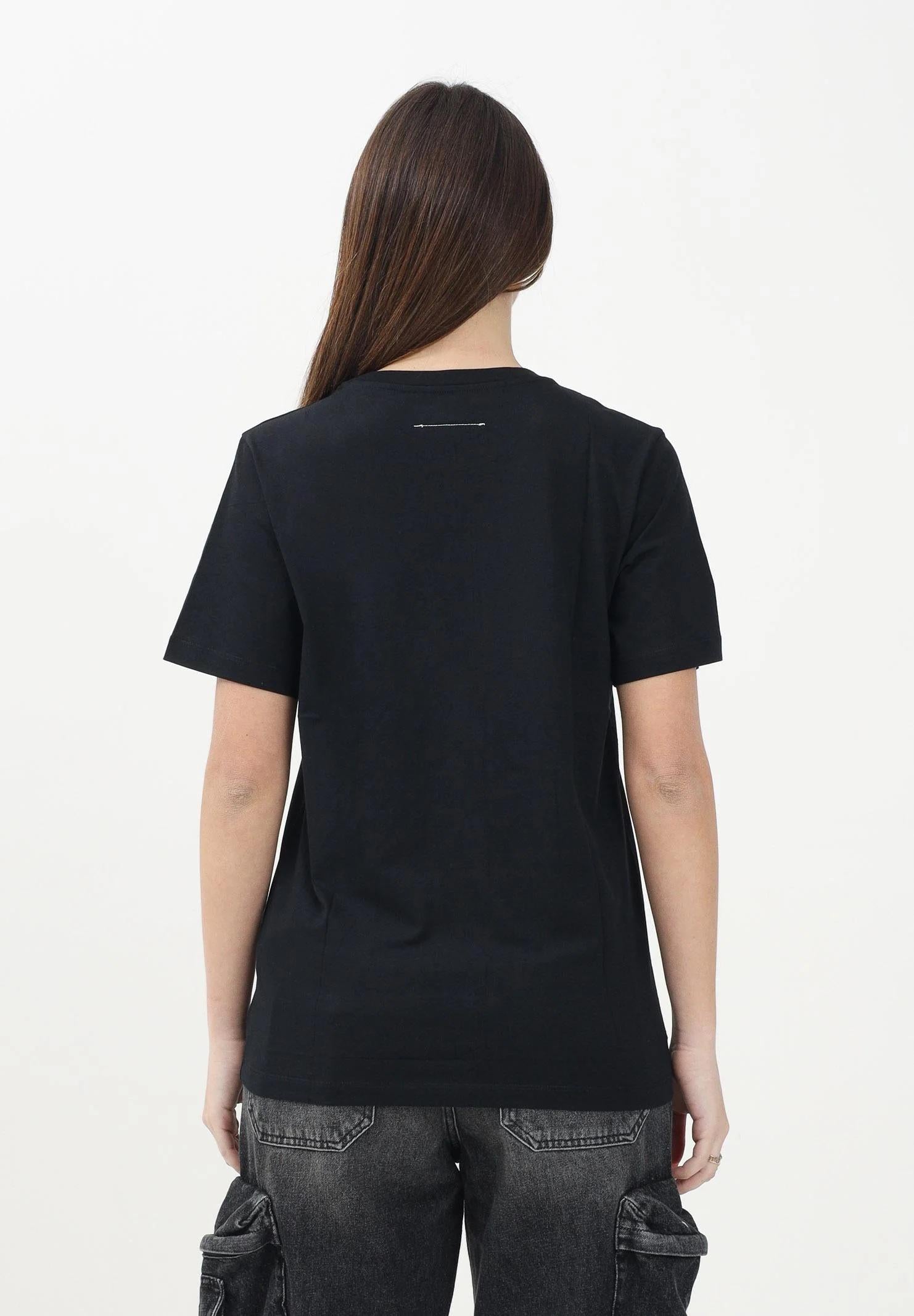 MAISON MARGIELA T-shirt a manica corta nera per donna, ragazzi e bambini con logo MM6 M60807MM04I NE MAISON MARGIELA