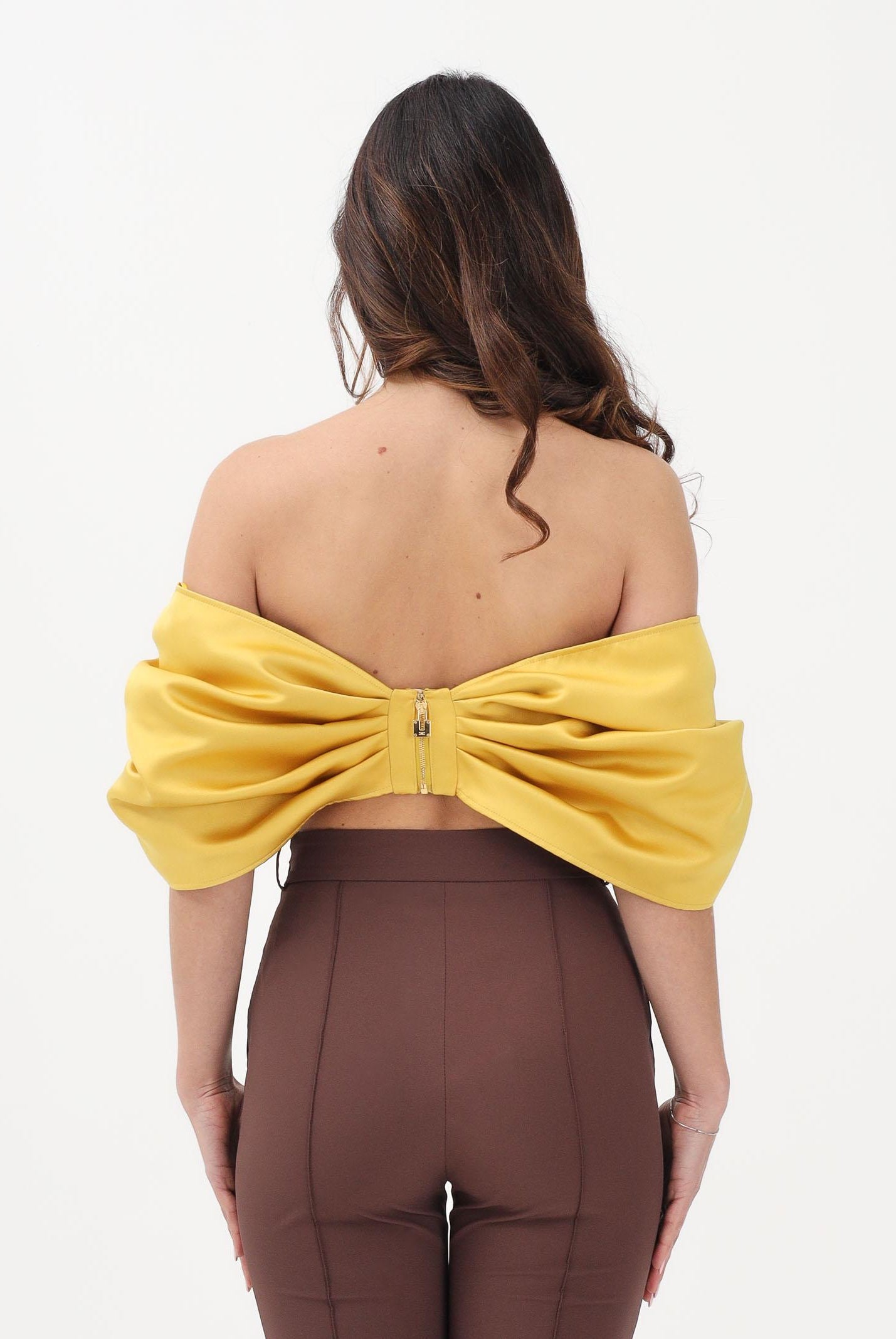 ELISABETTA FRANCHI Top elegante giallo da donna a fiocco TO05662E2 EV4 ELISABETTA FRANCHI