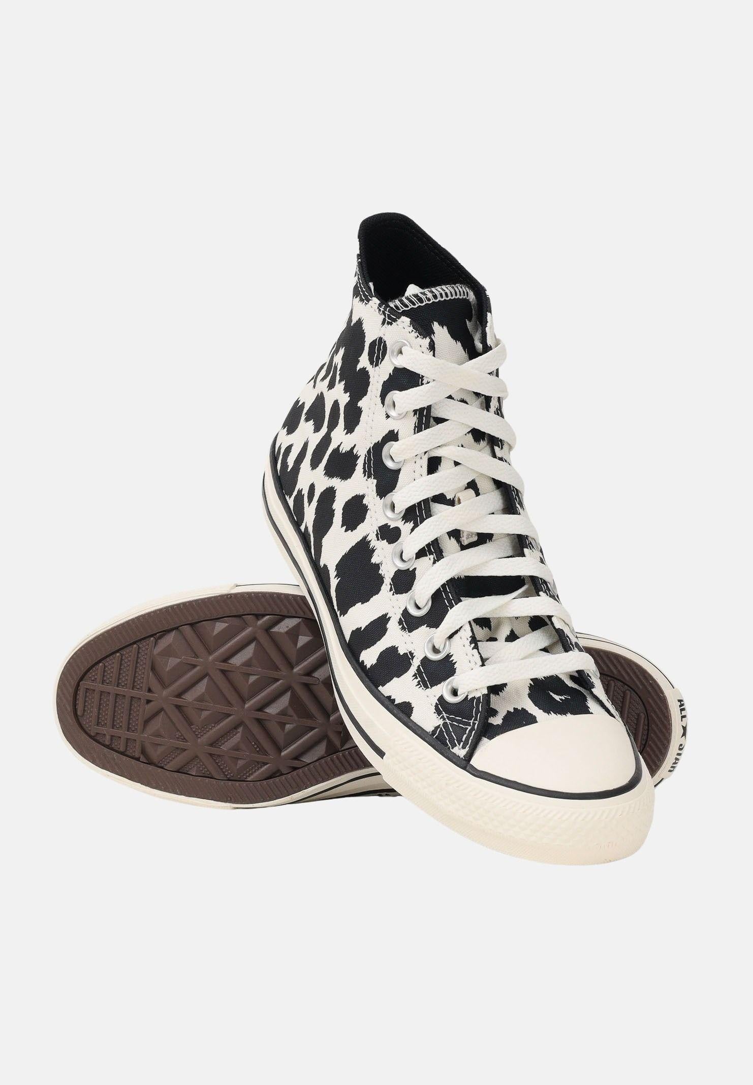 CONVERSE Sneakers Chuck Taylor All Star Animal Print High Top panna e nere da donna A17919C . CONVERSE