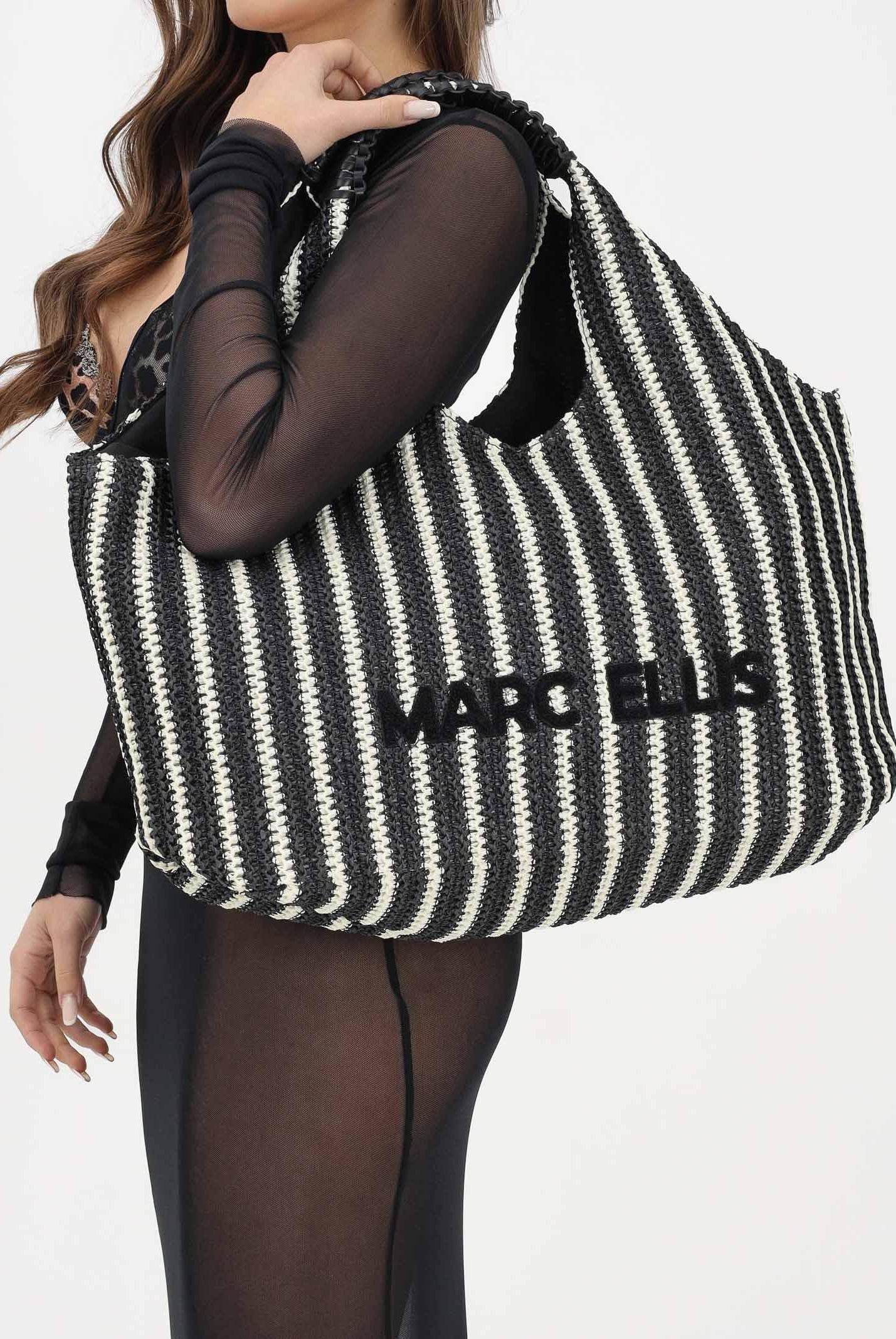 MARC ELLIS Borsa mare Buby Eivissa nera e panna da donna BUBY-EIVISSA BLSA MARC ELLIS