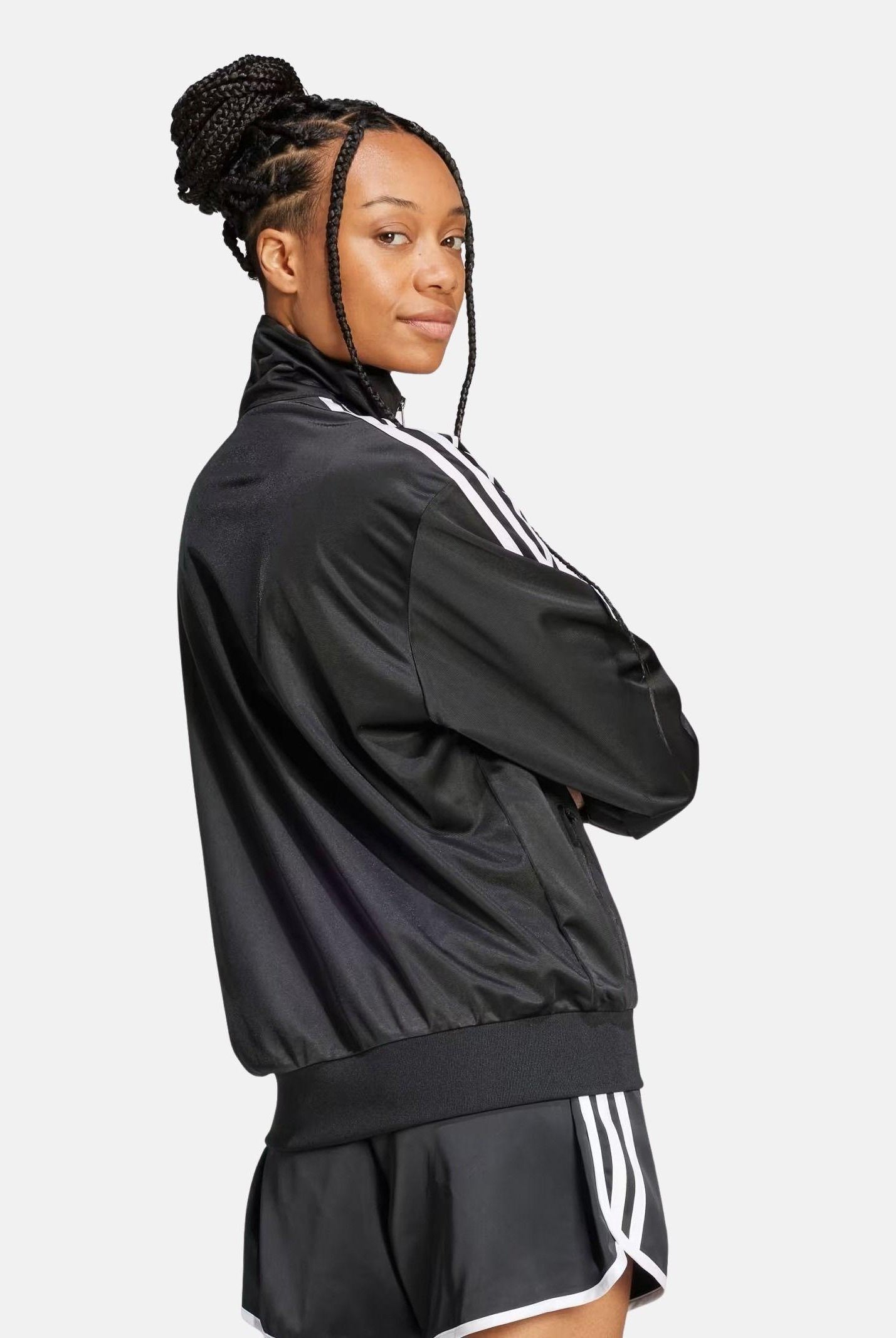 ADIDAS ORIGINALS Felpa con zip Adicolor Classic Firebird Loose nera da donna JC8251 . ADIDAS ORIGINALS